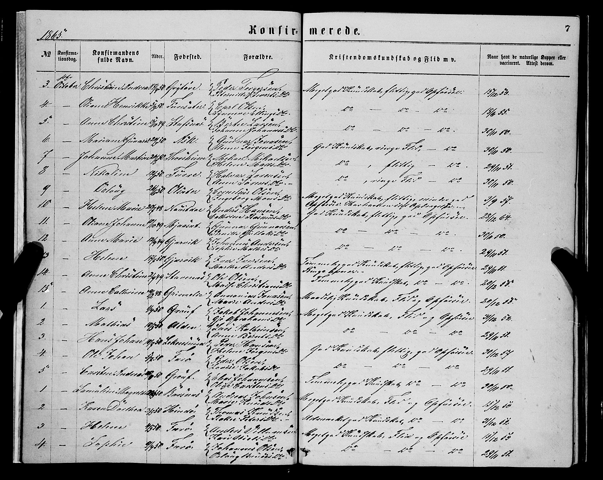 Askvoll sokneprestembete, AV/SAB-A-79501/H/Haa/Haaa/L0013: Ministerialbok nr. A 13, 1865-1878, s. 7