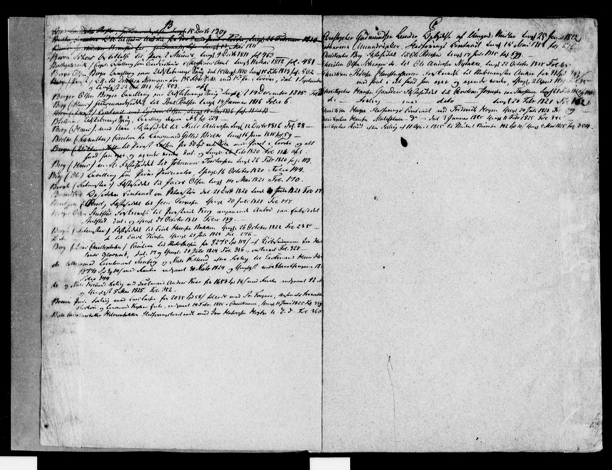 Hadeland og Land tingrett, SAH/TING-010/H/Ha/Haf/L0001: Panteregister nr. 1, 1807-1825