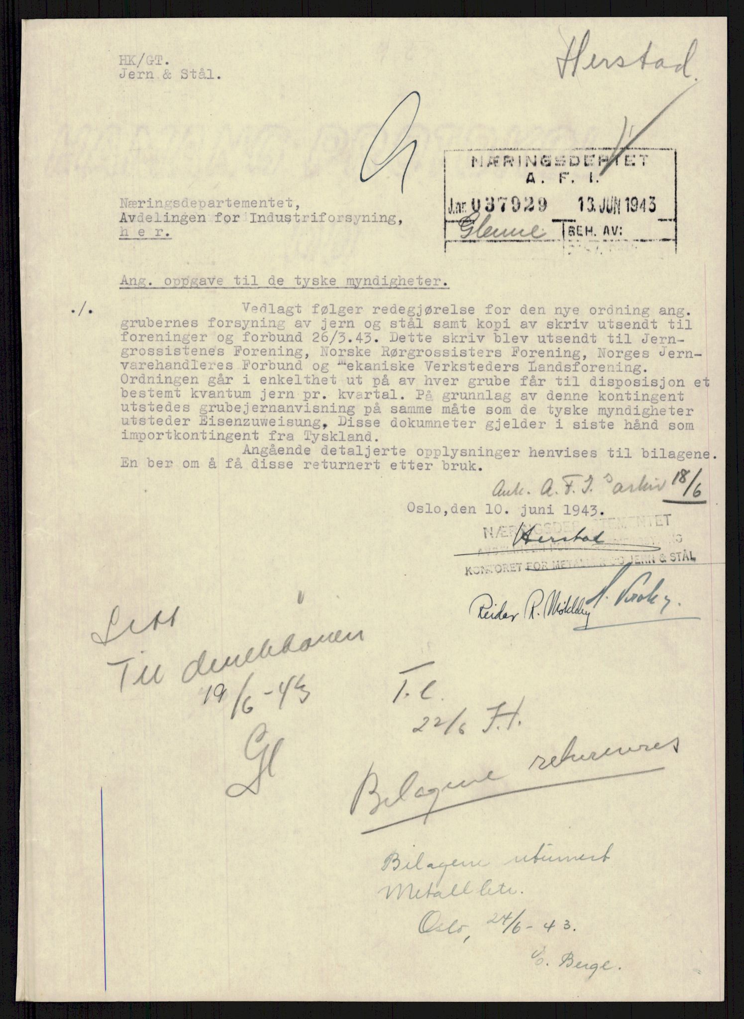 Direktoratet for industriforsyning, Sekretariatet, RA/S-4153/D/Df/L0056: 9. Metallkontoret, 1940-1945, s. 973