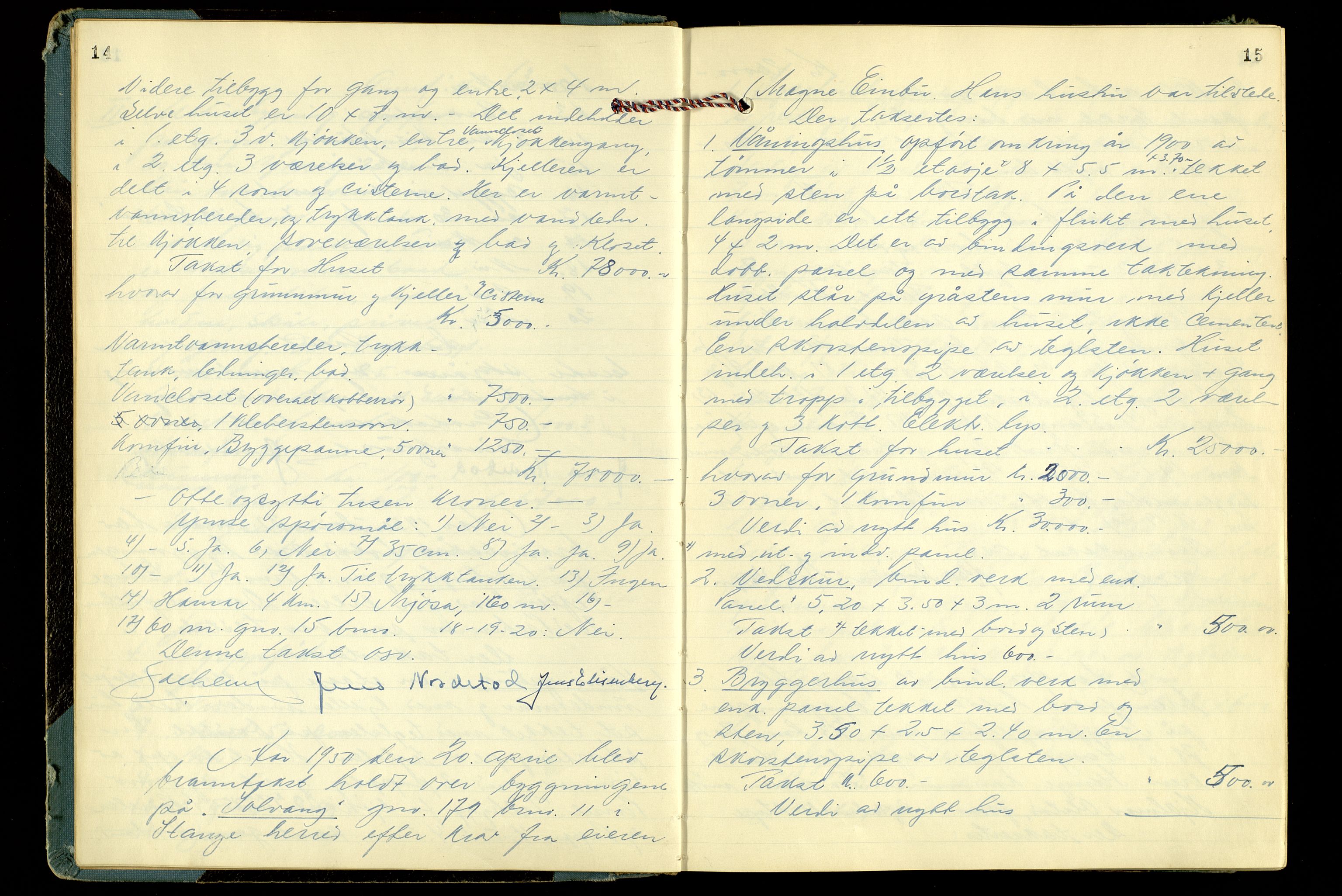 Norges Brannkasse, Stange, AV/SAH-NBRANS-009/F/L0004: Branntakstprotokoll, 1949-1955, s. 14-15