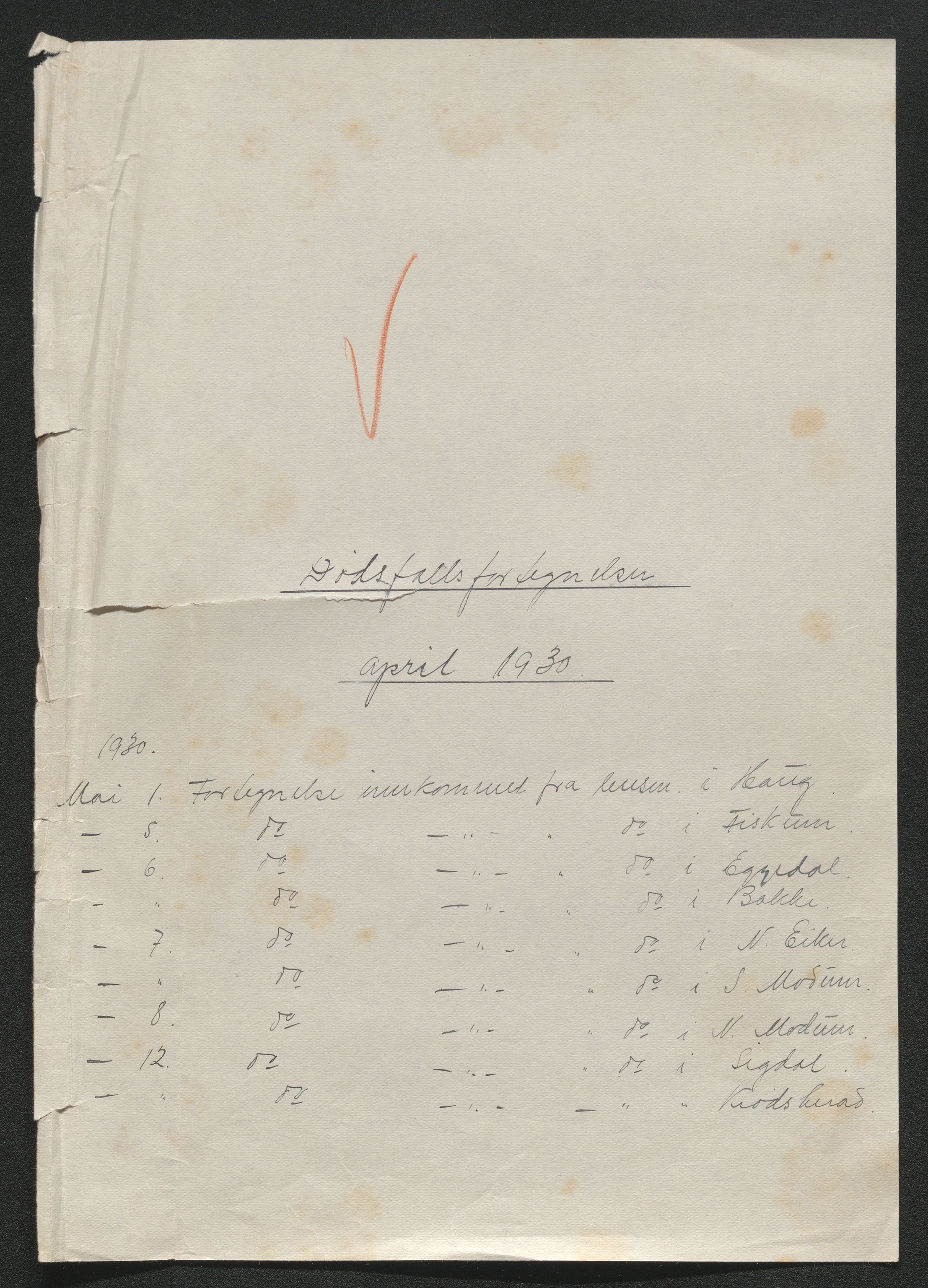 Eiker, Modum og Sigdal sorenskriveri, AV/SAKO-A-123/H/Ha/Hab/L0046: Dødsfallsmeldinger, 1930-1931, s. 170