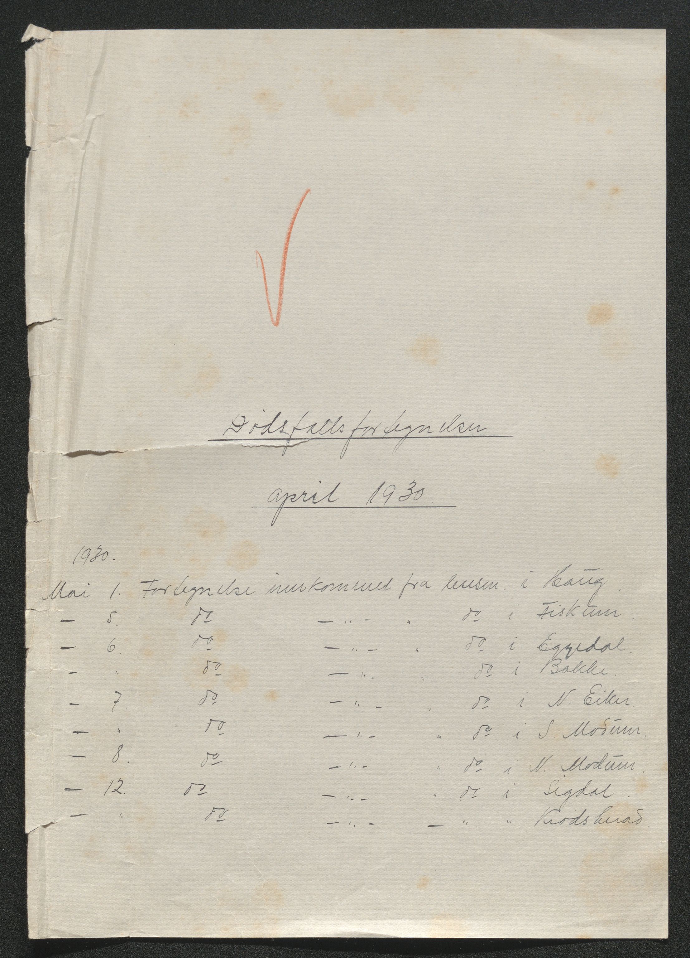 Eiker, Modum og Sigdal sorenskriveri, AV/SAKO-A-123/H/Ha/Hab/L0046: Dødsfallsmeldinger, 1930-1931, s. 170