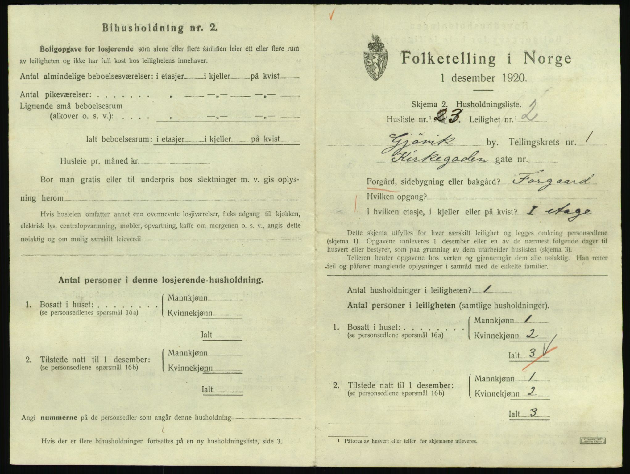 SAH, Folketelling 1920 for 0502 Gjøvik kjøpstad, 1920, s. 808