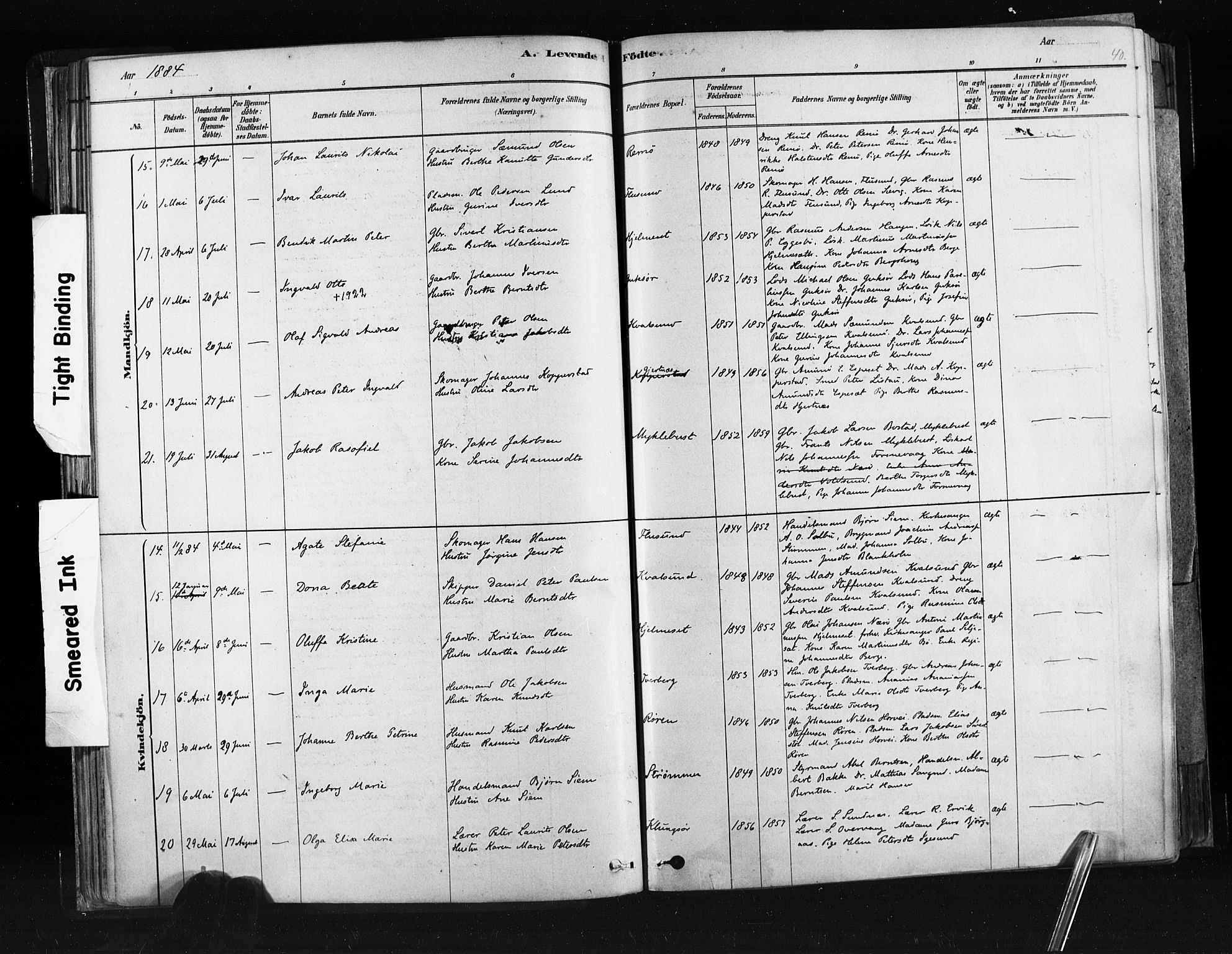 Ministerialprotokoller, klokkerbøker og fødselsregistre - Møre og Romsdal, AV/SAT-A-1454/507/L0073: Ministerialbok nr. 507A08, 1878-1904, s. 40