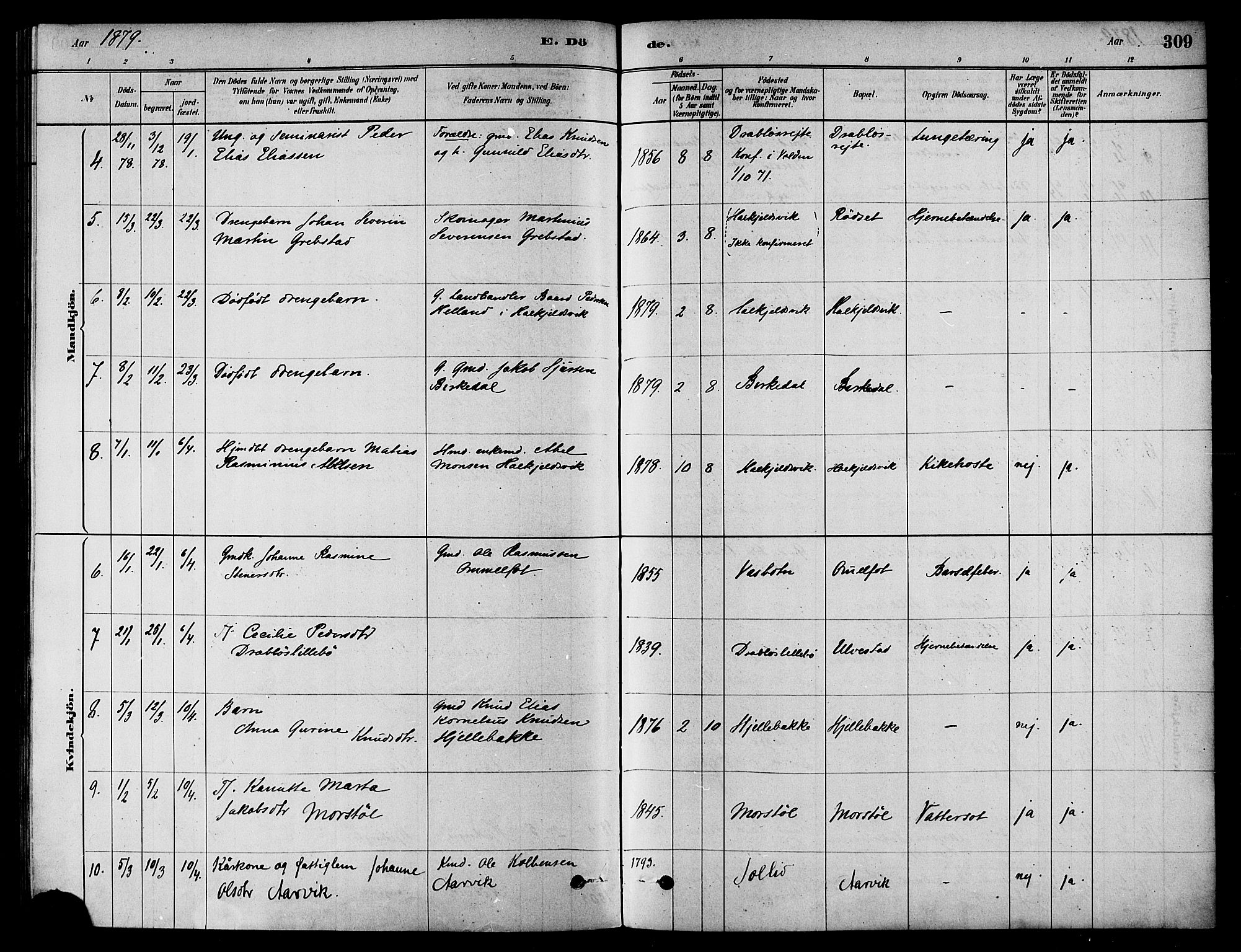 Ministerialprotokoller, klokkerbøker og fødselsregistre - Møre og Romsdal, SAT/A-1454/511/L0141: Ministerialbok nr. 511A08, 1878-1890, s. 309