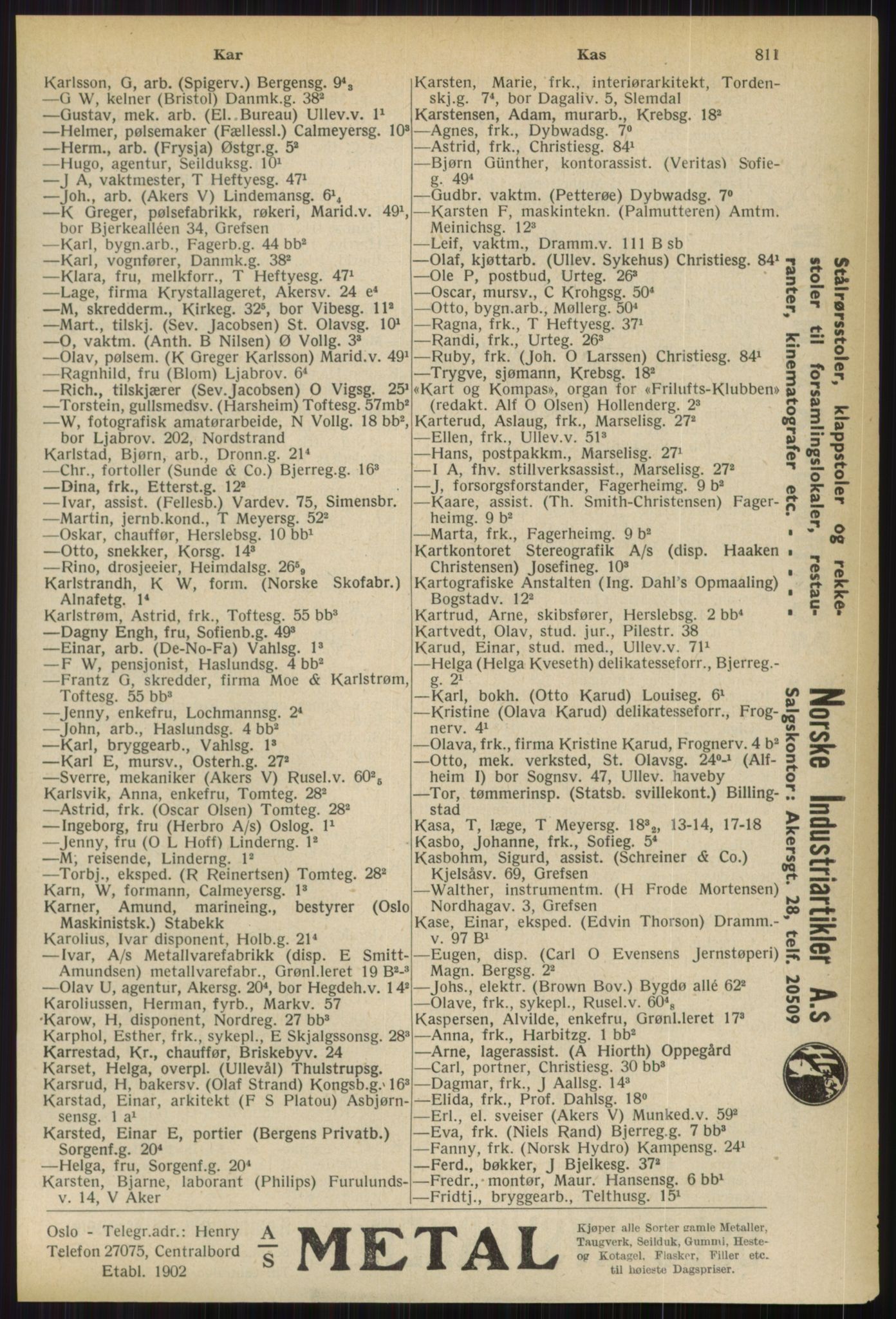Kristiania/Oslo adressebok, PUBL/-, 1936, s. 811