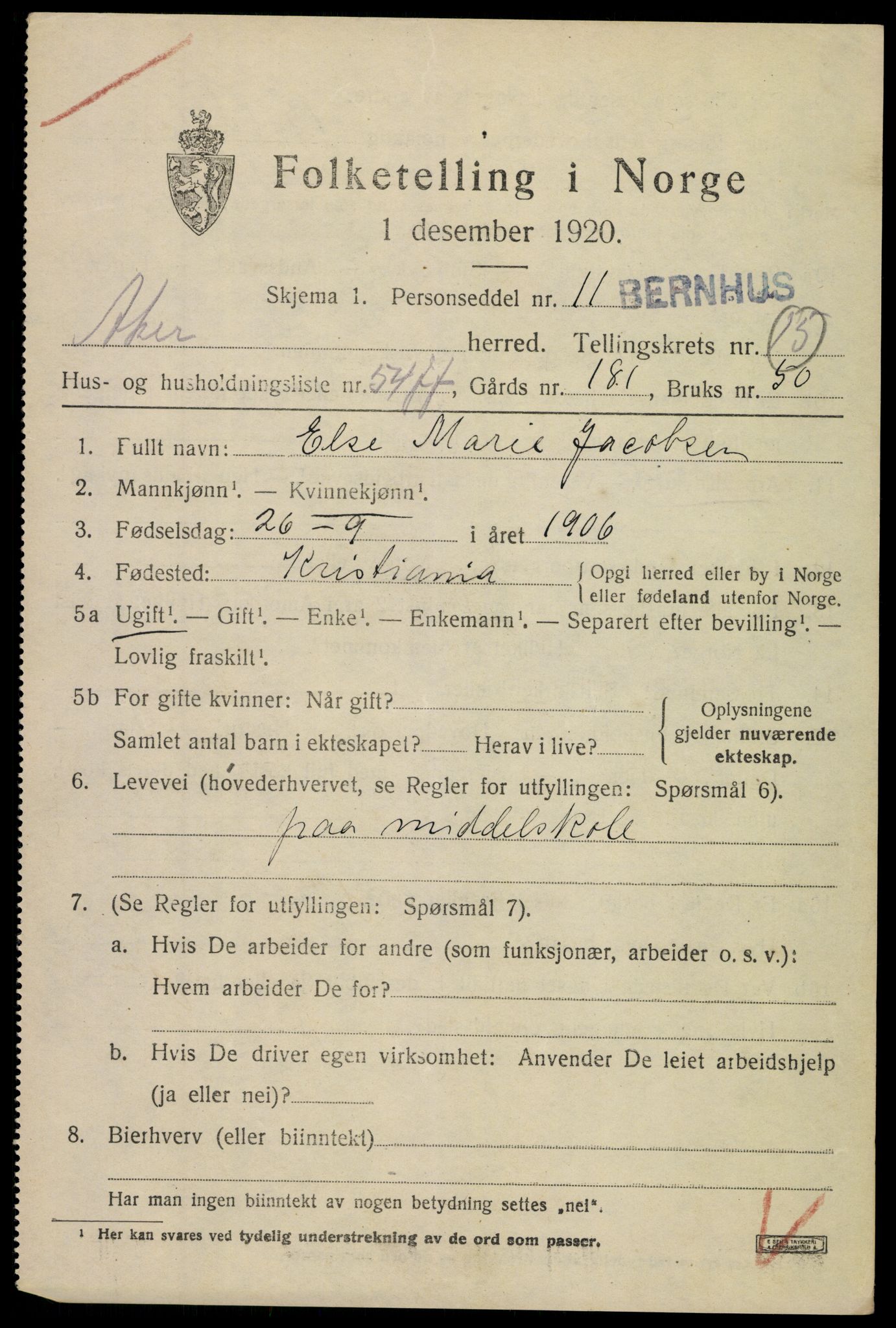 SAO, Folketelling 1920 for 0218 Aker herred, 1920, s. 92270