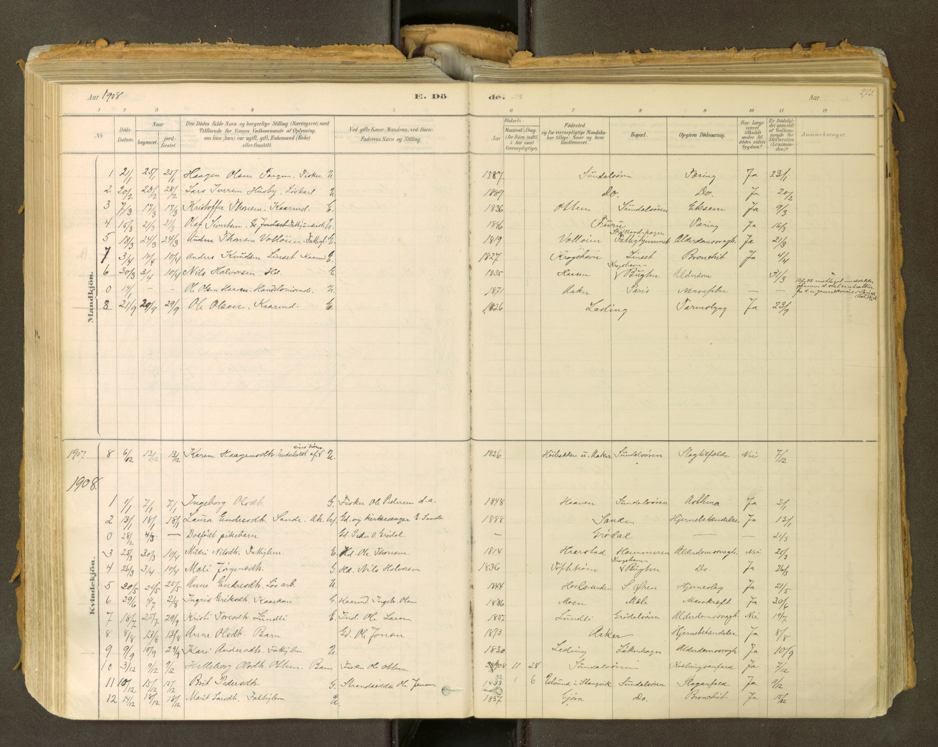 Sunndal sokneprestkontor, SAT/A-1085/1/I/I1/I1a: Ministerialbok nr. 2, 1877-1914, s. 273