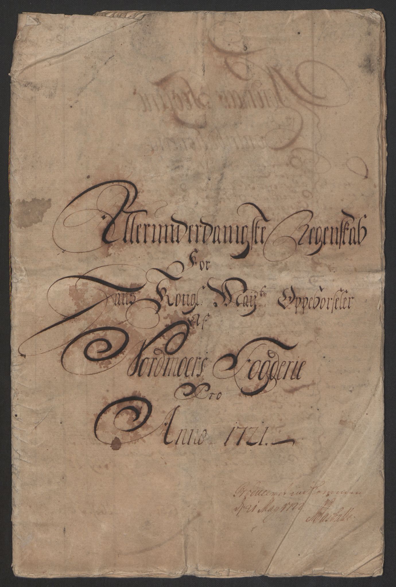 Rentekammeret inntil 1814, Reviderte regnskaper, Fogderegnskap, AV/RA-EA-4092/R56/L3754: Fogderegnskap Nordmøre, 1721, s. 2