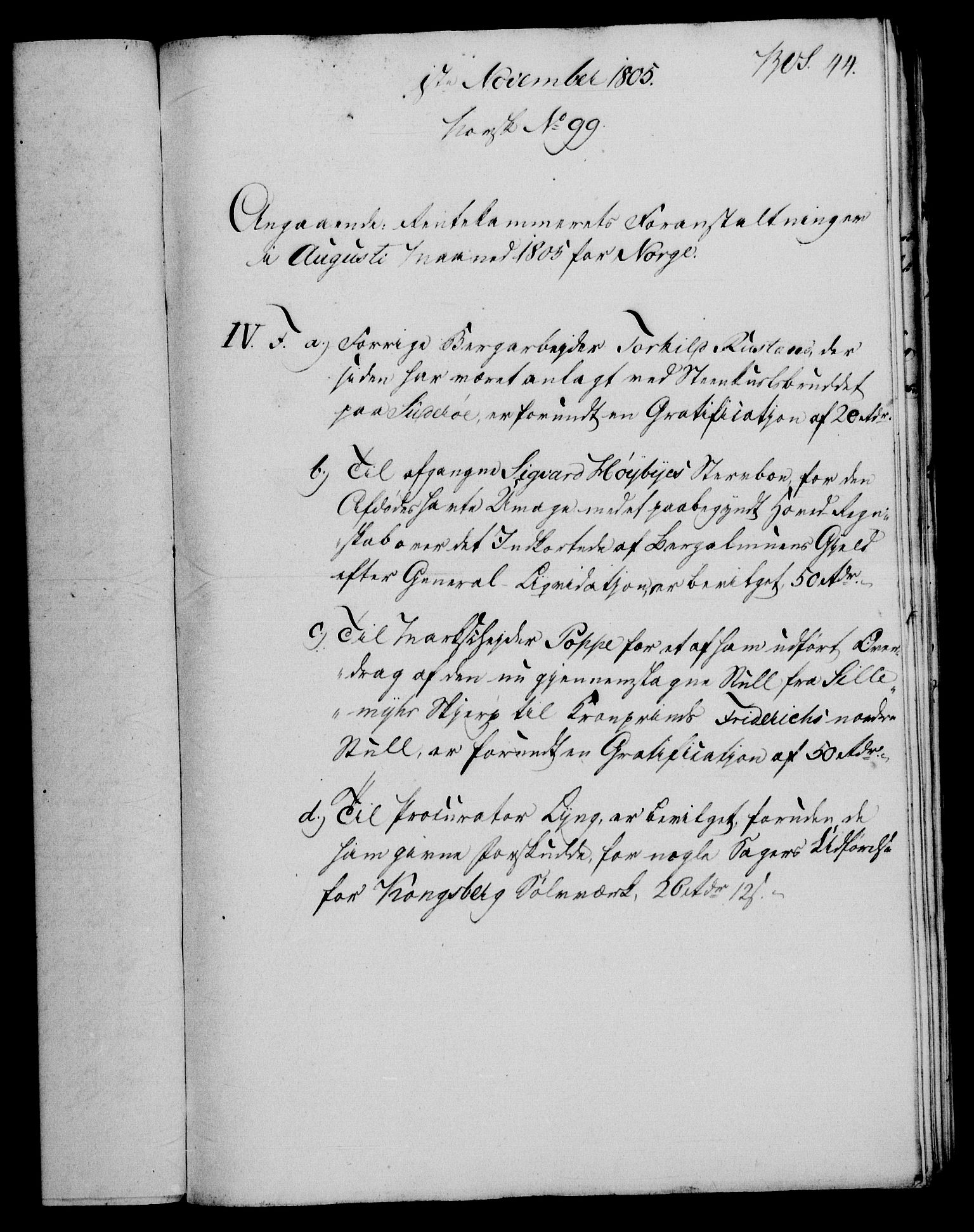 Rentekammeret, Renteskriverkontorene, AV/RA-EA-3115/M/Mf/Mfb/L0007: Relasjons- og resolusjonsprotokoll med register (merket RK 54.13), 1805-1806