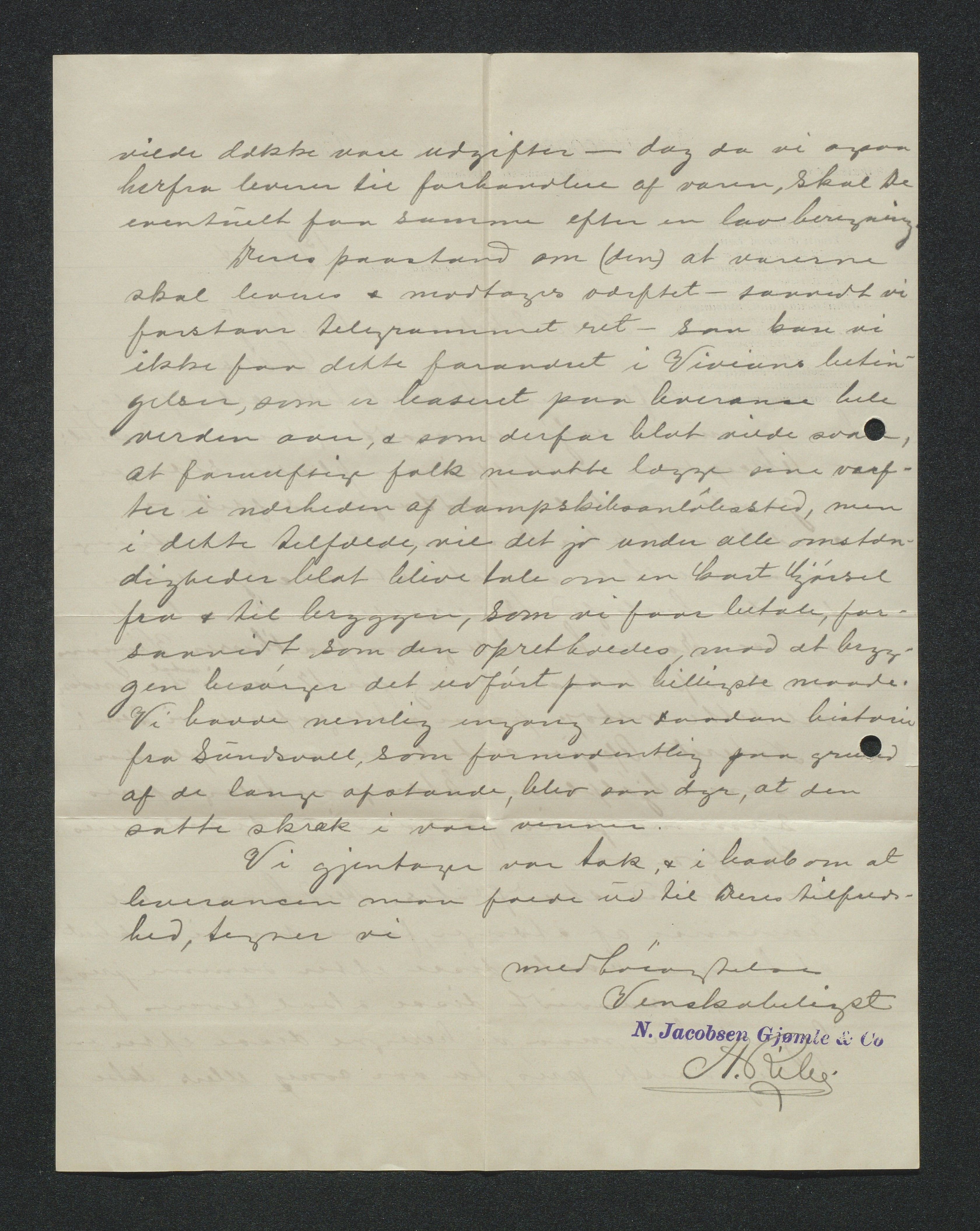 O. Terjesens rederi, AAKS/PA-2525/E/E01/L0013: Korrespondanse, 1904-1905