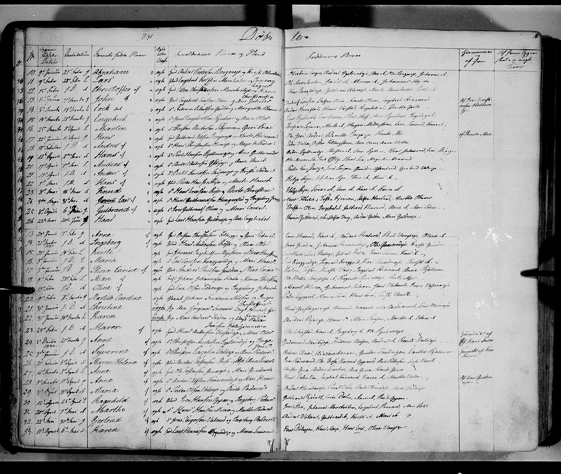 Jevnaker prestekontor, AV/SAH-PREST-116/H/Ha/Haa/L0006: Ministerialbok nr. 6, 1837-1857, s. 16