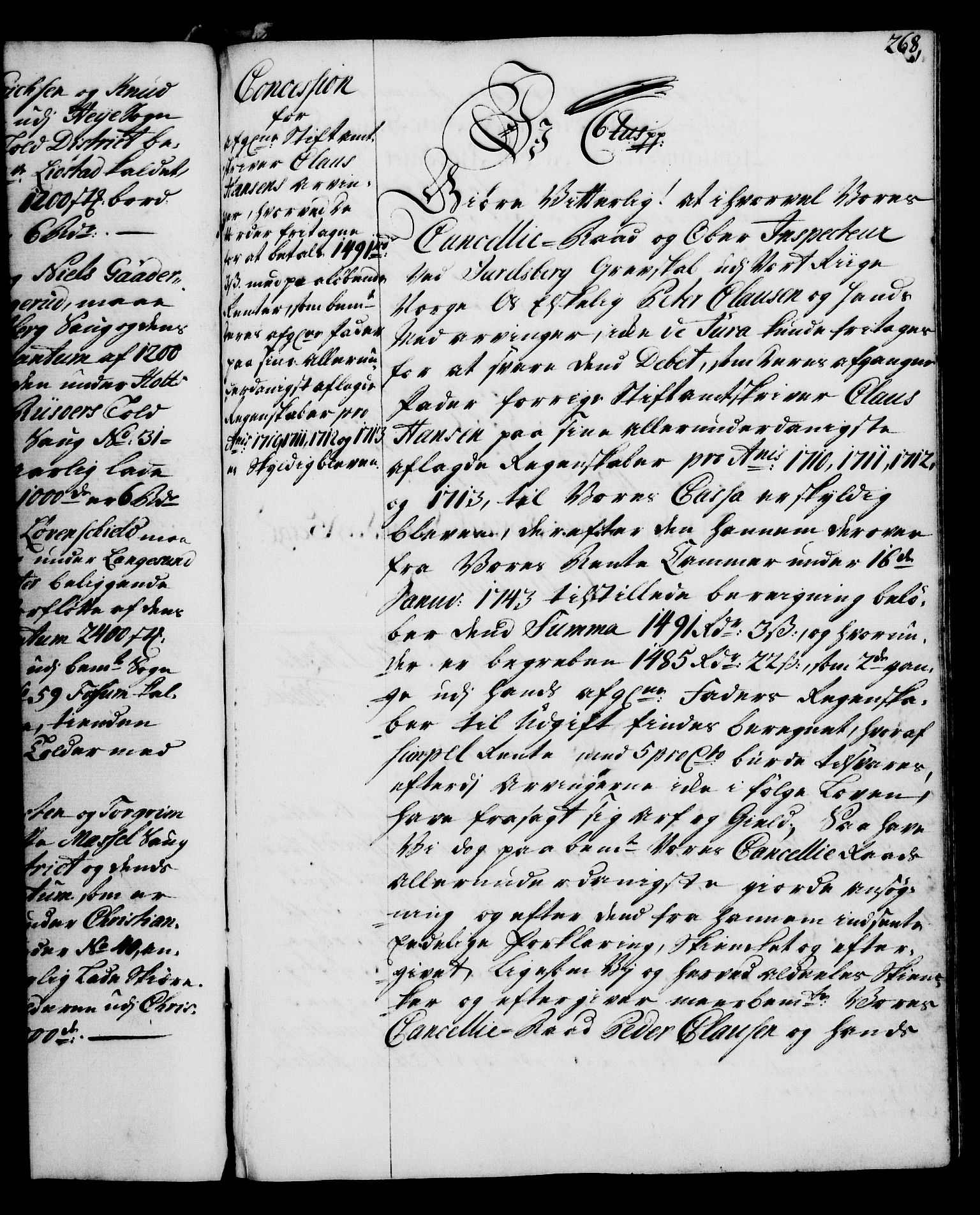 Rentekammeret, Kammerkanselliet, RA/EA-3111/G/Gg/Gga/L0005: Norsk ekspedisjonsprotokoll med register (merket RK 53.5), 1741-1749, s. 268
