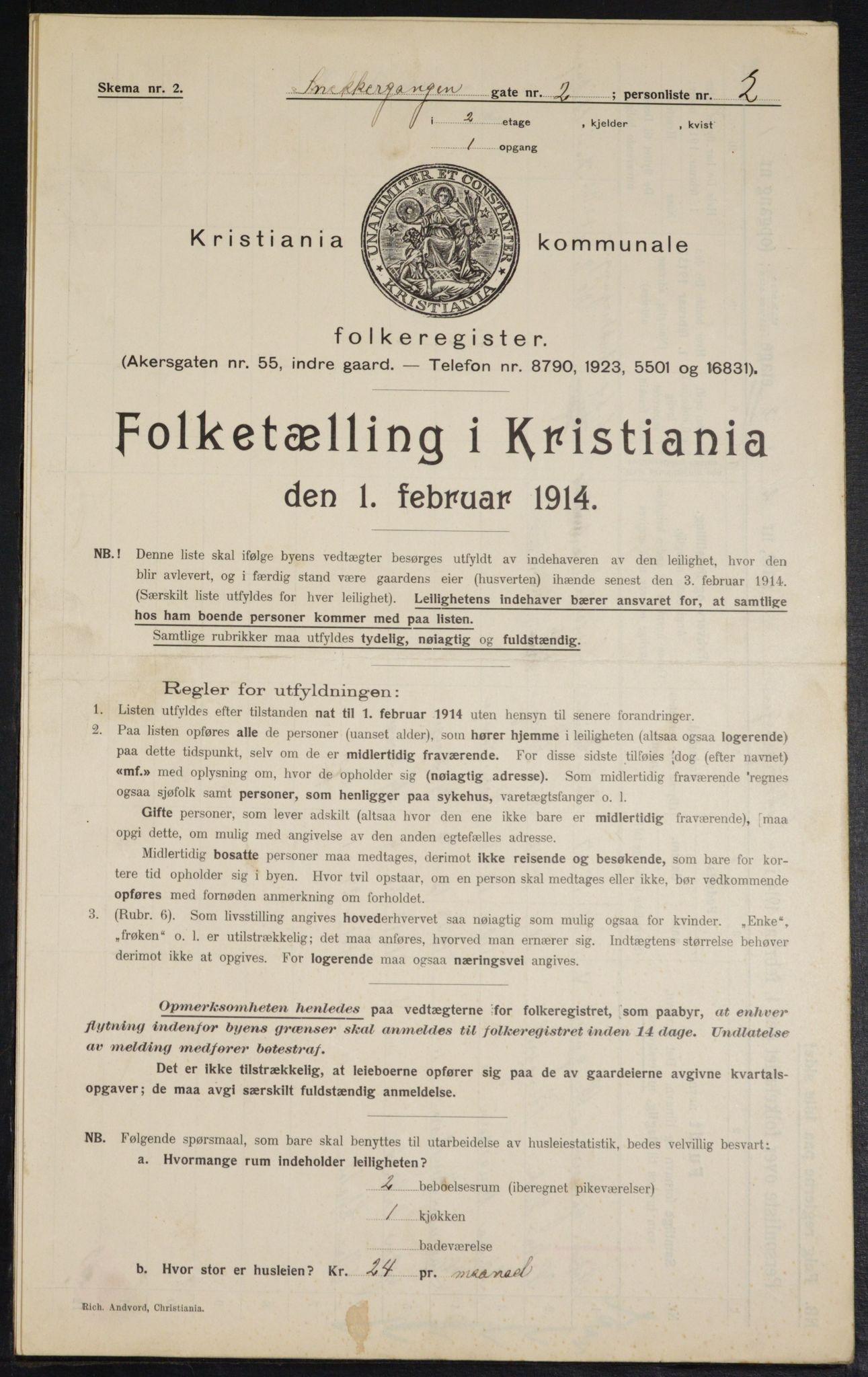 OBA, Kommunal folketelling 1.2.1914 for Kristiania, 1914, s. 97812