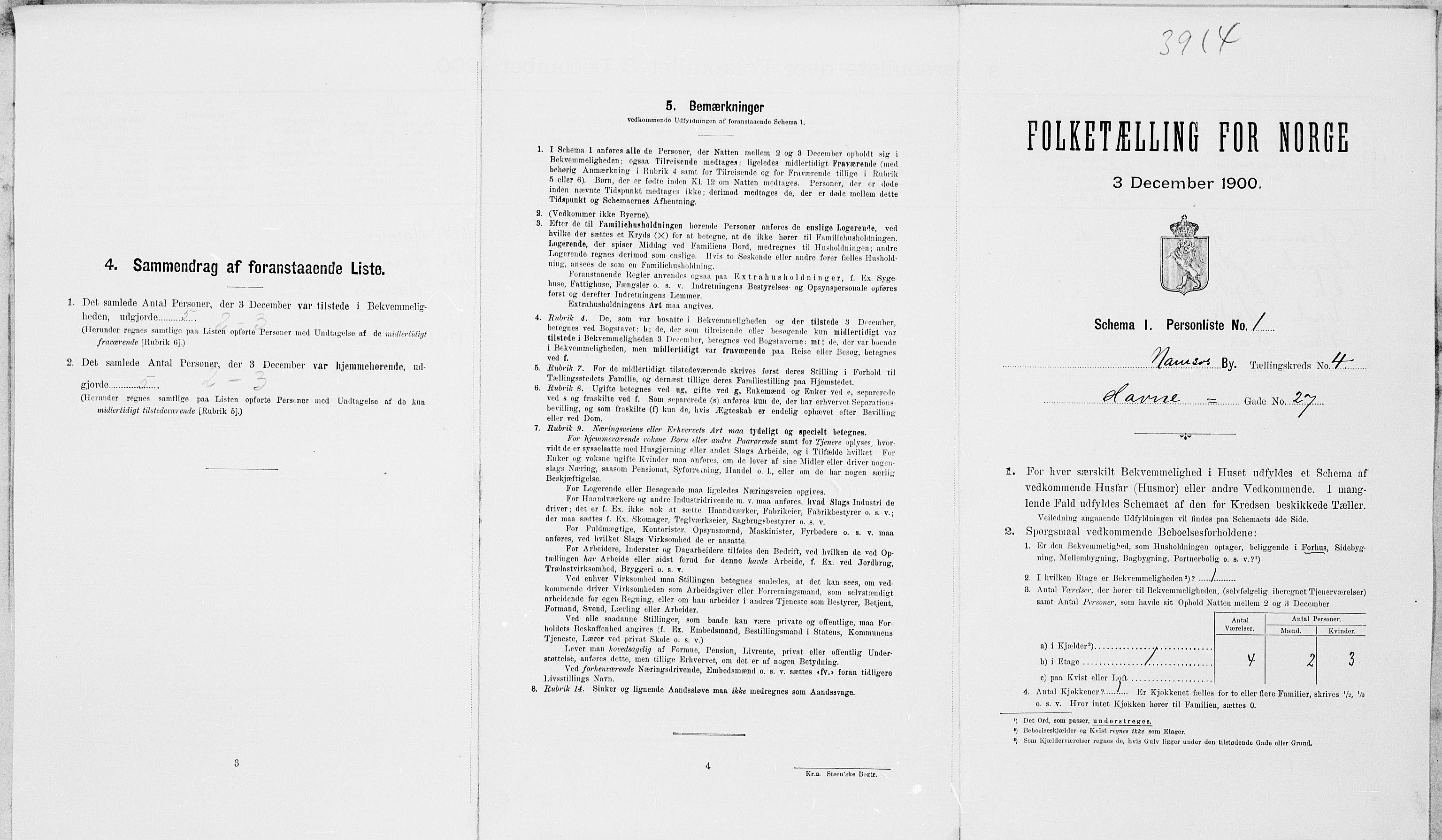 SAT, Folketelling 1900 for 1703 Namsos ladested, 1900, s. 824