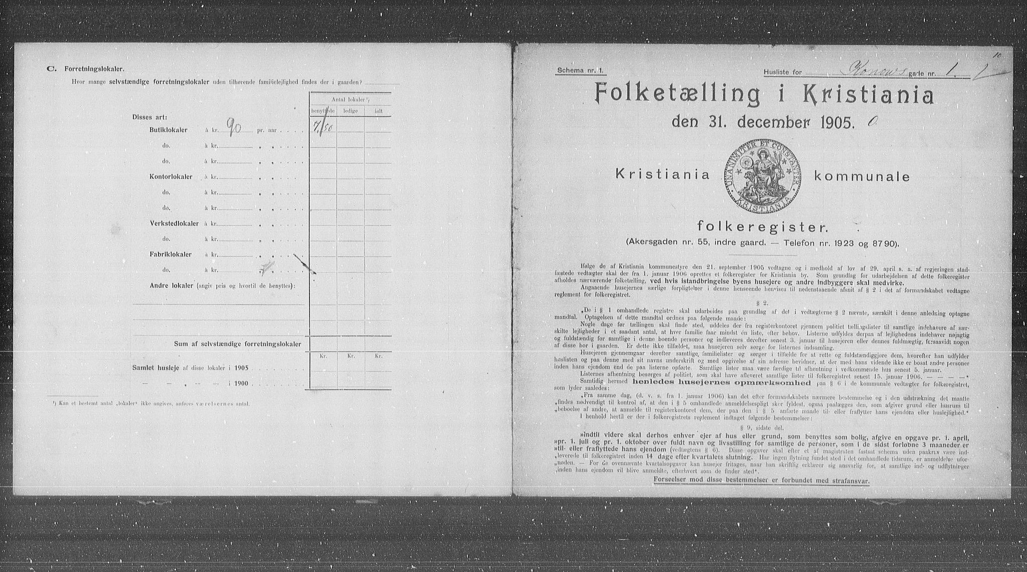 OBA, Kommunal folketelling 31.12.1905 for Kristiania kjøpstad, 1905, s. 27946
