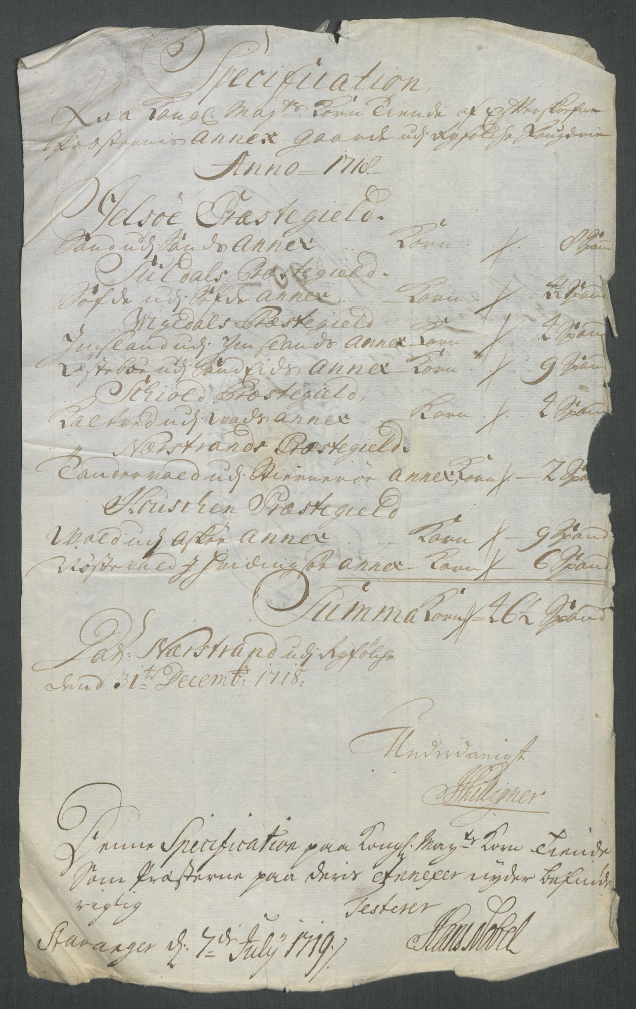 Rentekammeret inntil 1814, Reviderte regnskaper, Fogderegnskap, AV/RA-EA-4092/R47/L2871: Fogderegnskap Ryfylke, 1718, s. 395