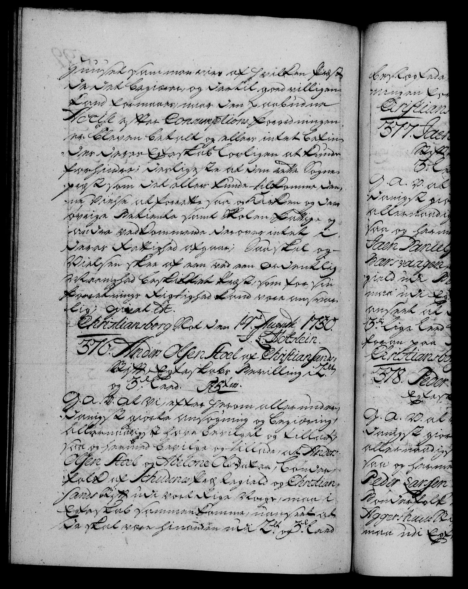 Danske Kanselli 1572-1799, RA/EA-3023/F/Fc/Fca/Fcaa/L0036: Norske registre, 1749-1750, s. 599b