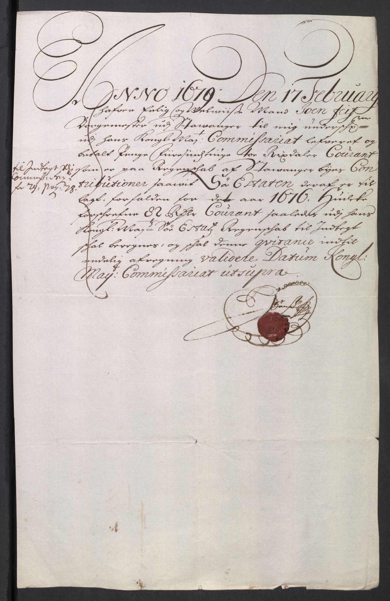 Rentekammeret inntil 1814, Reviderte regnskaper, Byregnskaper, AV/RA-EA-4066/R/Ro/L0300: [O3] Kontribusjonsregnskap, 1661-1678, s. 272