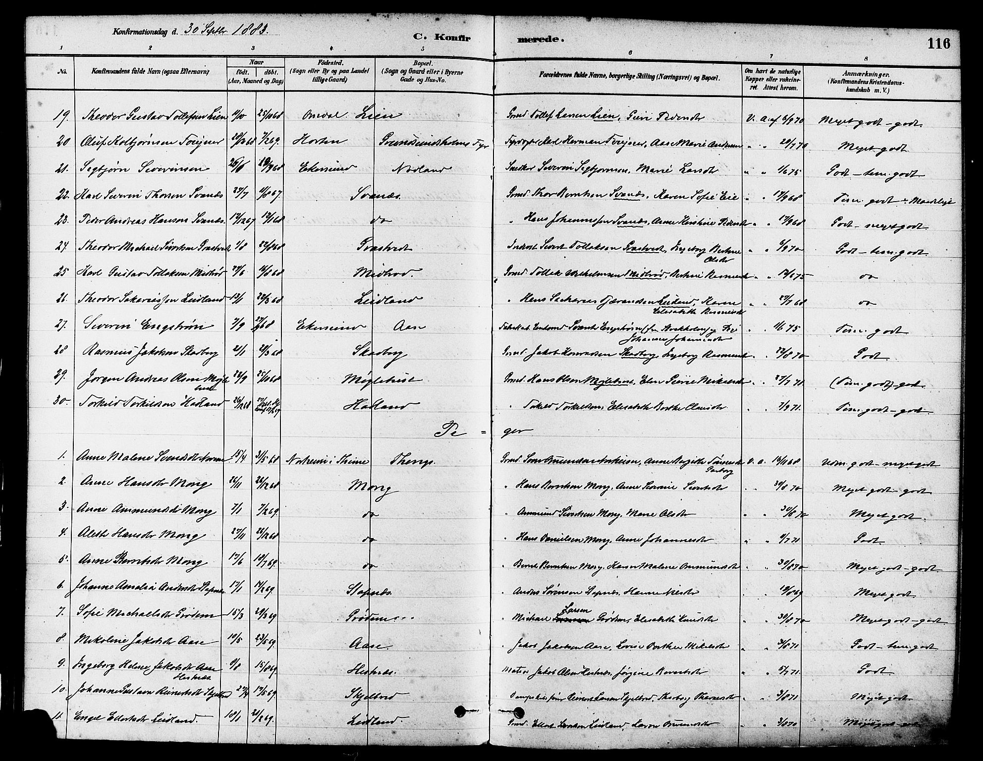 Eigersund sokneprestkontor, AV/SAST-A-101807/S08/L0017: Ministerialbok nr. A 14, 1879-1892, s. 116