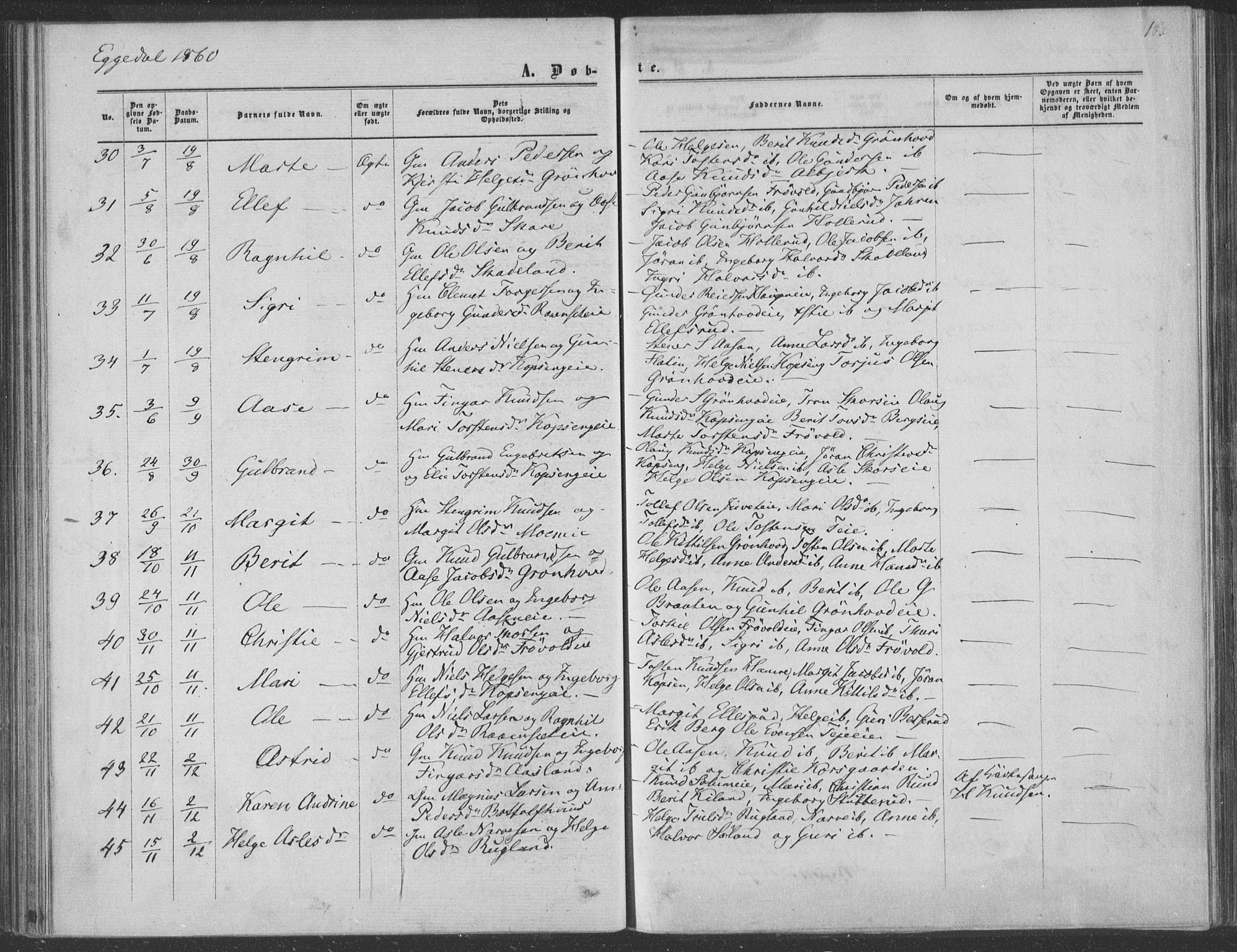 Sigdal kirkebøker, AV/SAKO-A-245/F/Fa/L0009a: Ministerialbok nr. I 9A, 1860-1871, s. 163