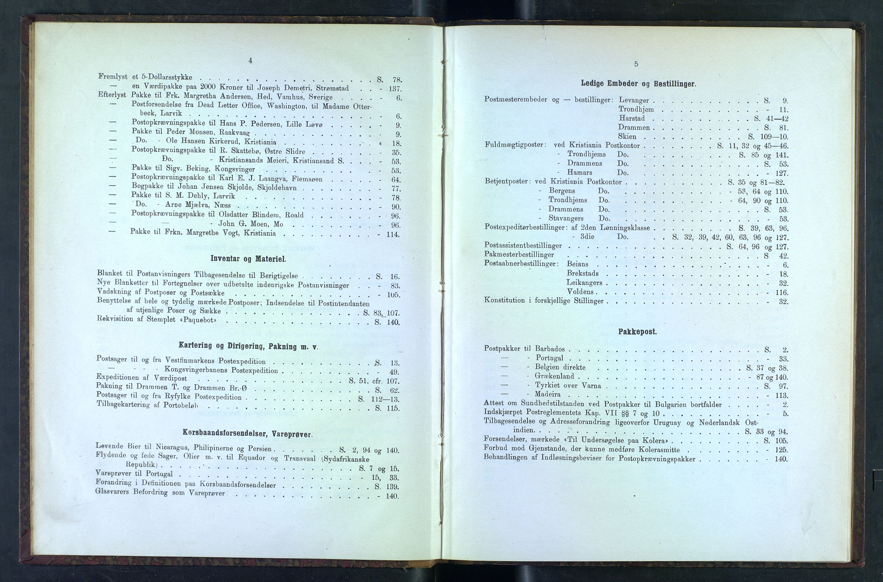 Norges Postmuseums bibliotek, NOPO/-/-/-: Sirkulærer fra Poststyrelsen, 1893