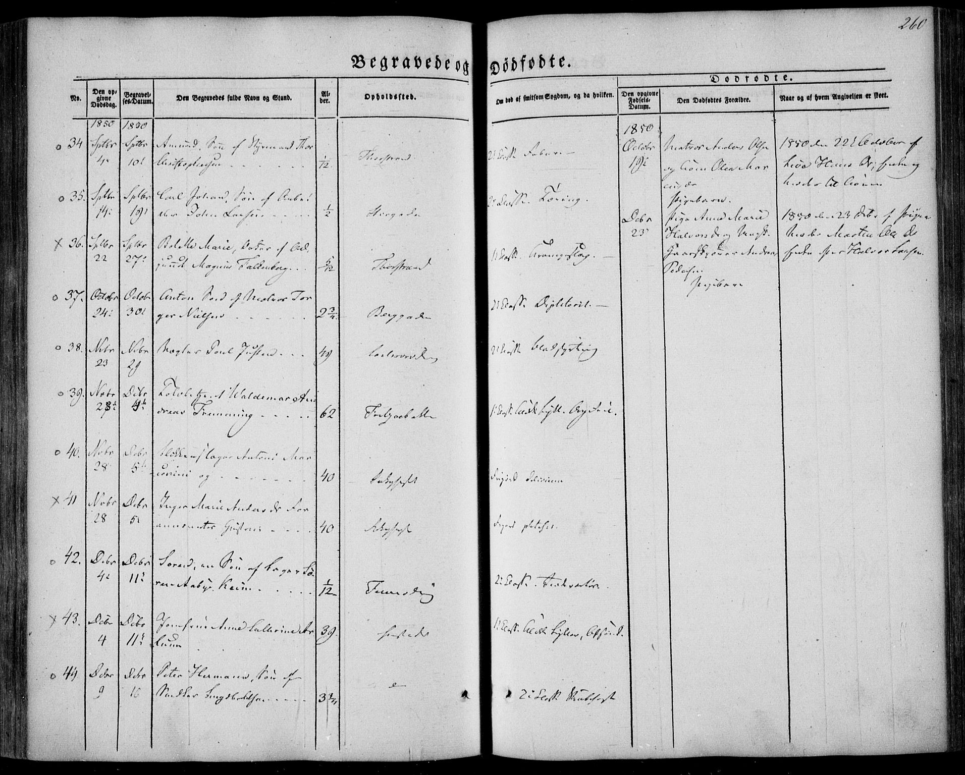Larvik kirkebøker, AV/SAKO-A-352/F/Fa/L0003: Ministerialbok nr. I 3, 1848-1856, s. 260