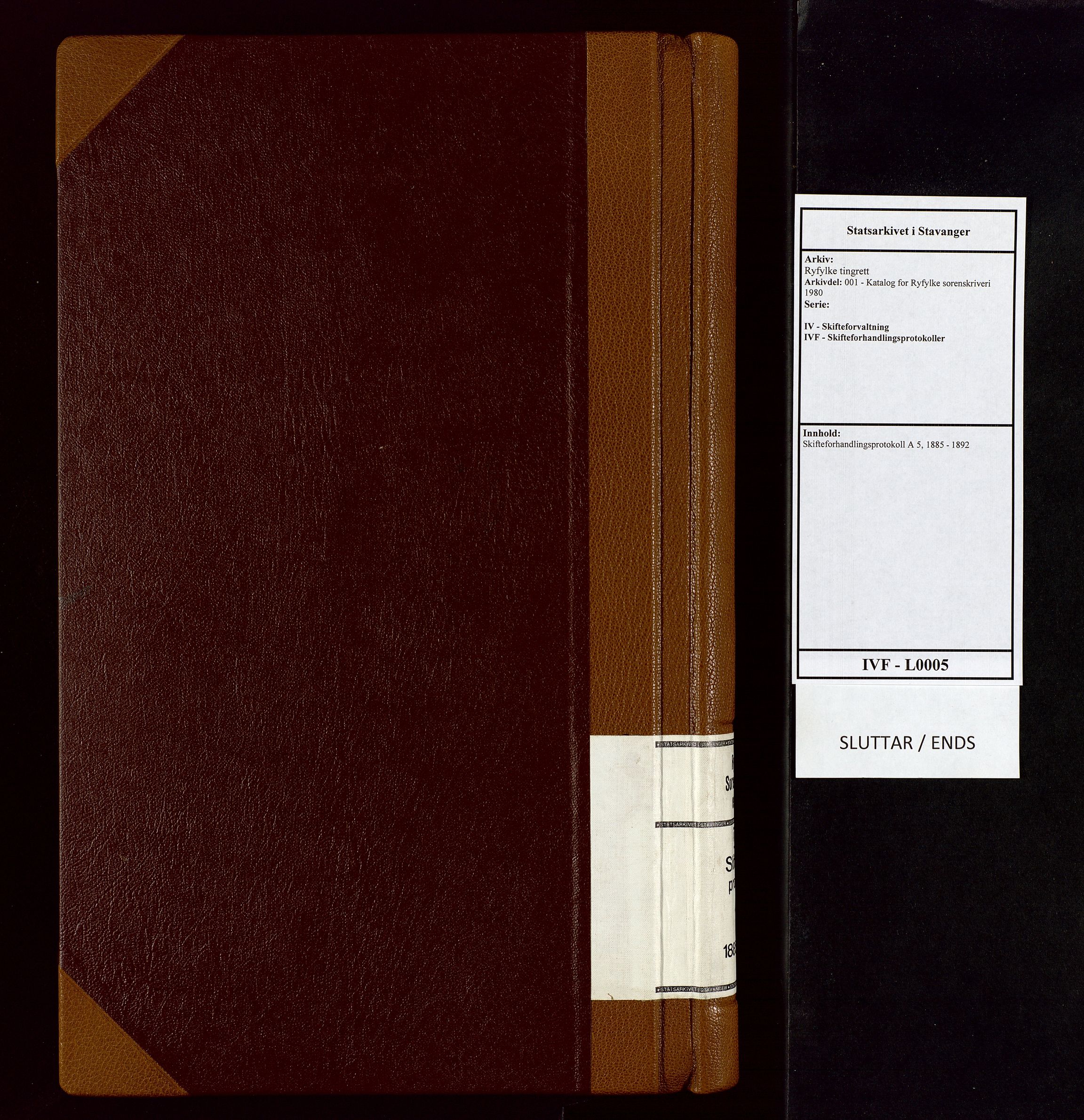 Ryfylke tingrett, SAST/A-100055/001/IV/IVF/L0005: Skifteforhandlingsprotokoll A 5, 1885-1892