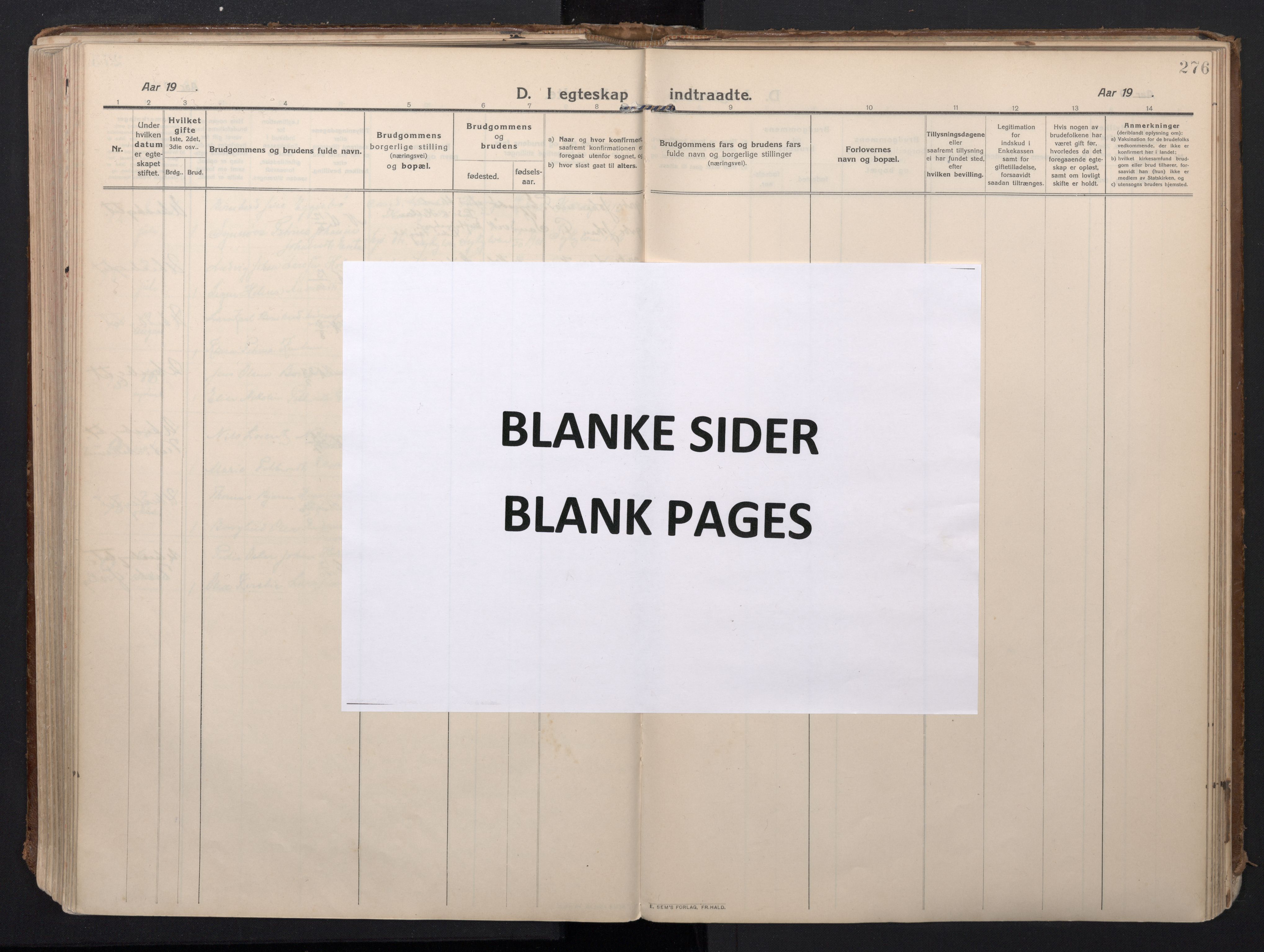 Ministerialprotokoller, klokkerbøker og fødselsregistre - Møre og Romsdal, AV/SAT-A-1454/523/L0337: Ministerialbok nr. 523A04, 1911-1929, s. 276