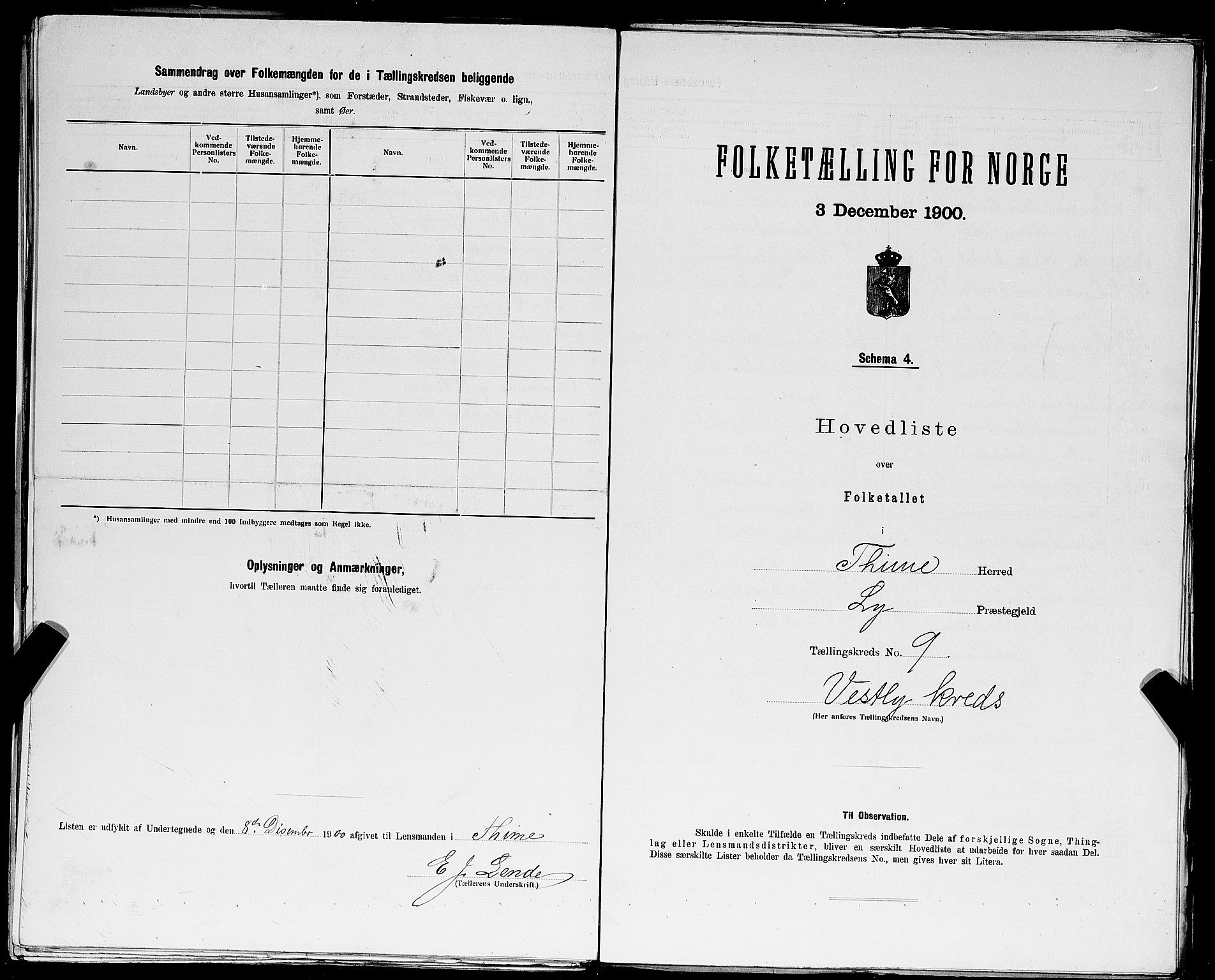 SAST, Folketelling 1900 for 1121 Time herred, 1900, s. 25