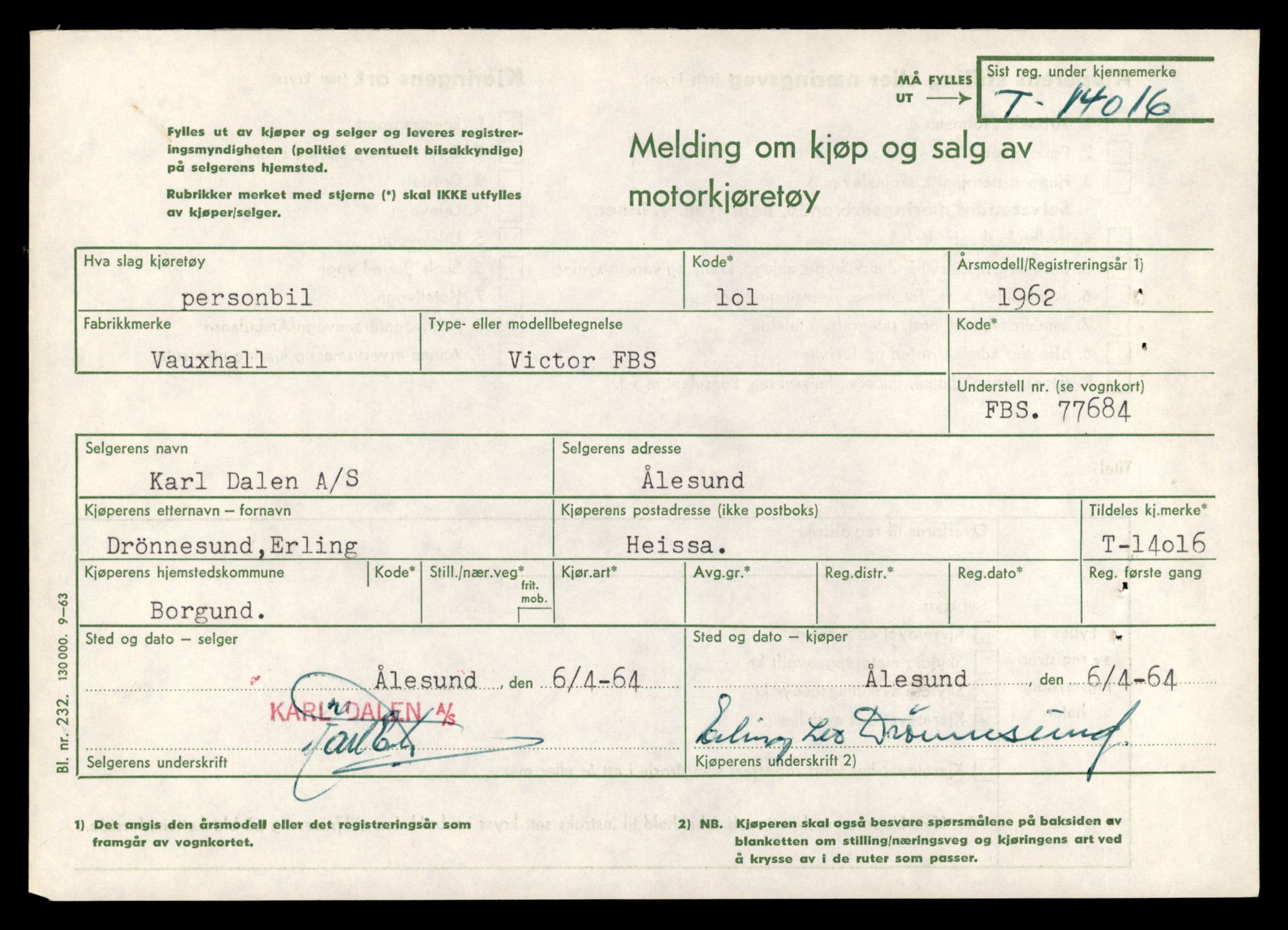 Møre og Romsdal vegkontor - Ålesund trafikkstasjon, AV/SAT-A-4099/F/Fe/L0042: Registreringskort for kjøretøy T 13906 - T 14079, 1927-1998, s. 1635