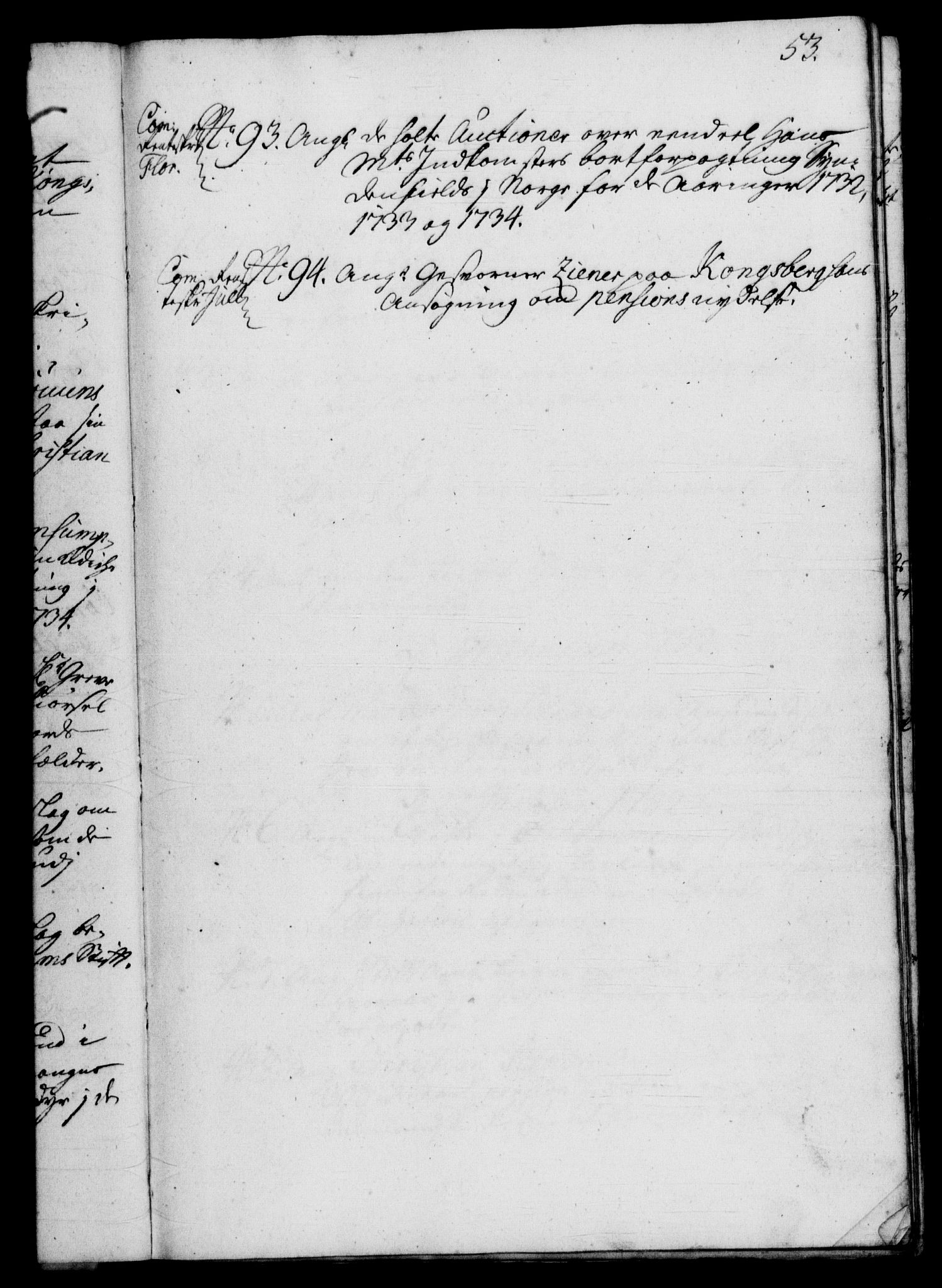 Rentekammeret, Kammerkanselliet, RA/EA-3111/G/Gf/Gfb/L0003: Register til norske relasjons- og resolusjonsprotokoller (merket RK 52.98), 1729-1736, s. 53