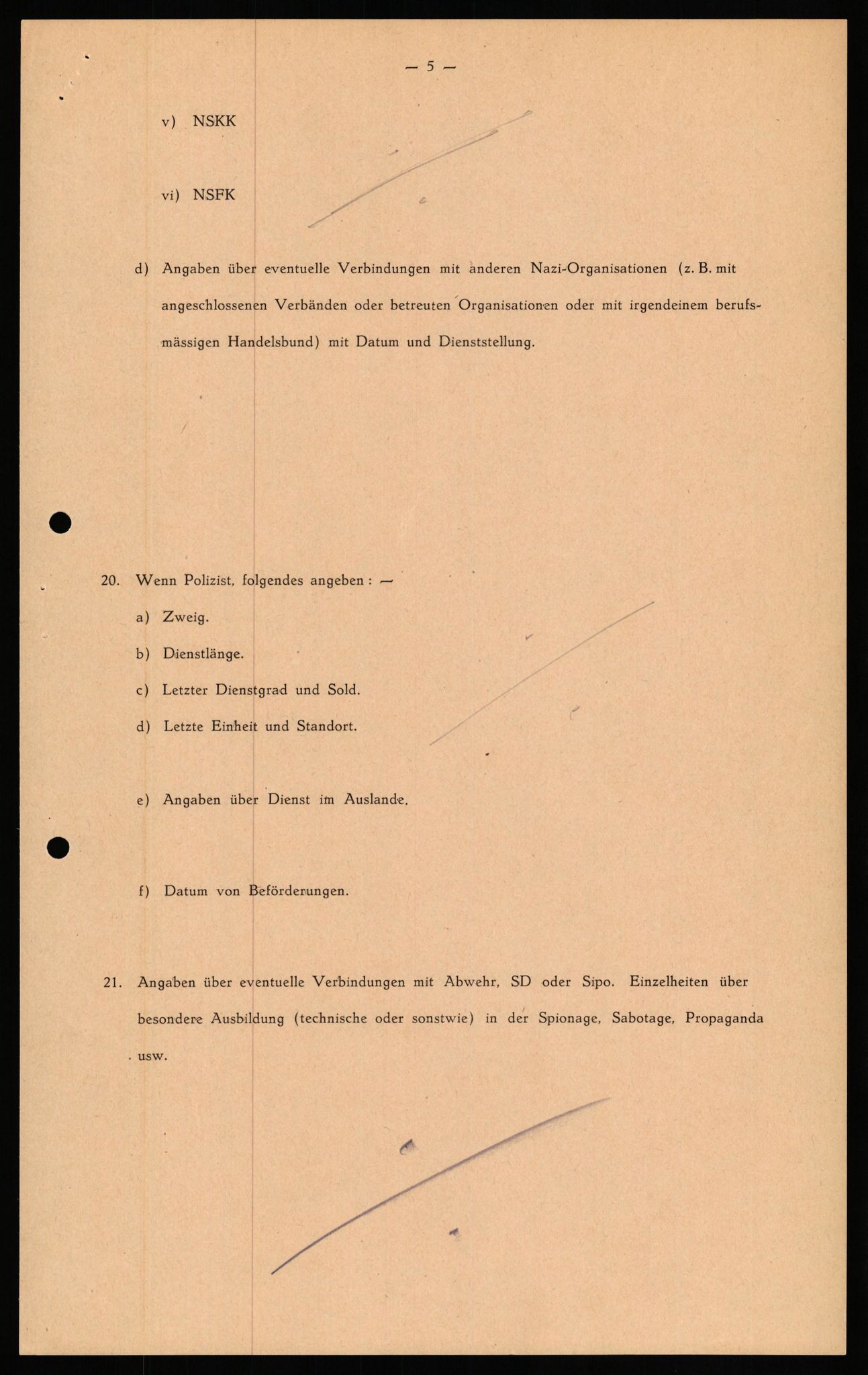 Forsvaret, Forsvarets overkommando II, RA/RAFA-3915/D/Db/L0029: CI Questionaires. Tyske okkupasjonsstyrker i Norge. Tyskere., 1945-1946, s. 273
