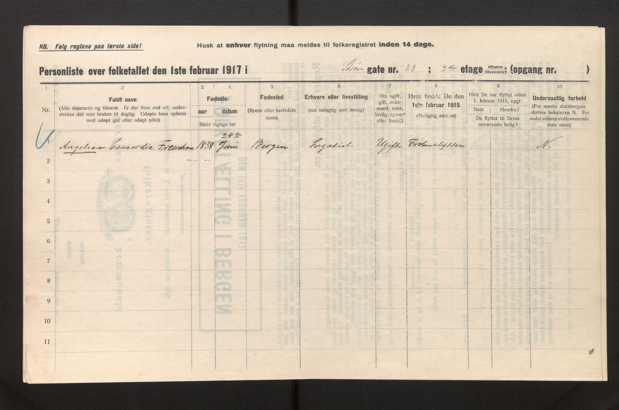 SAB, Kommunal folketelling 1917 for Bergen kjøpstad, 1917, s. 38849