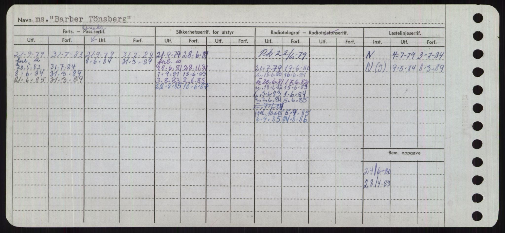 Sjøfartsdirektoratet med forløpere, Skipsmålingen, RA/S-1627/H/Hd/L0003: Fartøy, B-Bev, s. 250