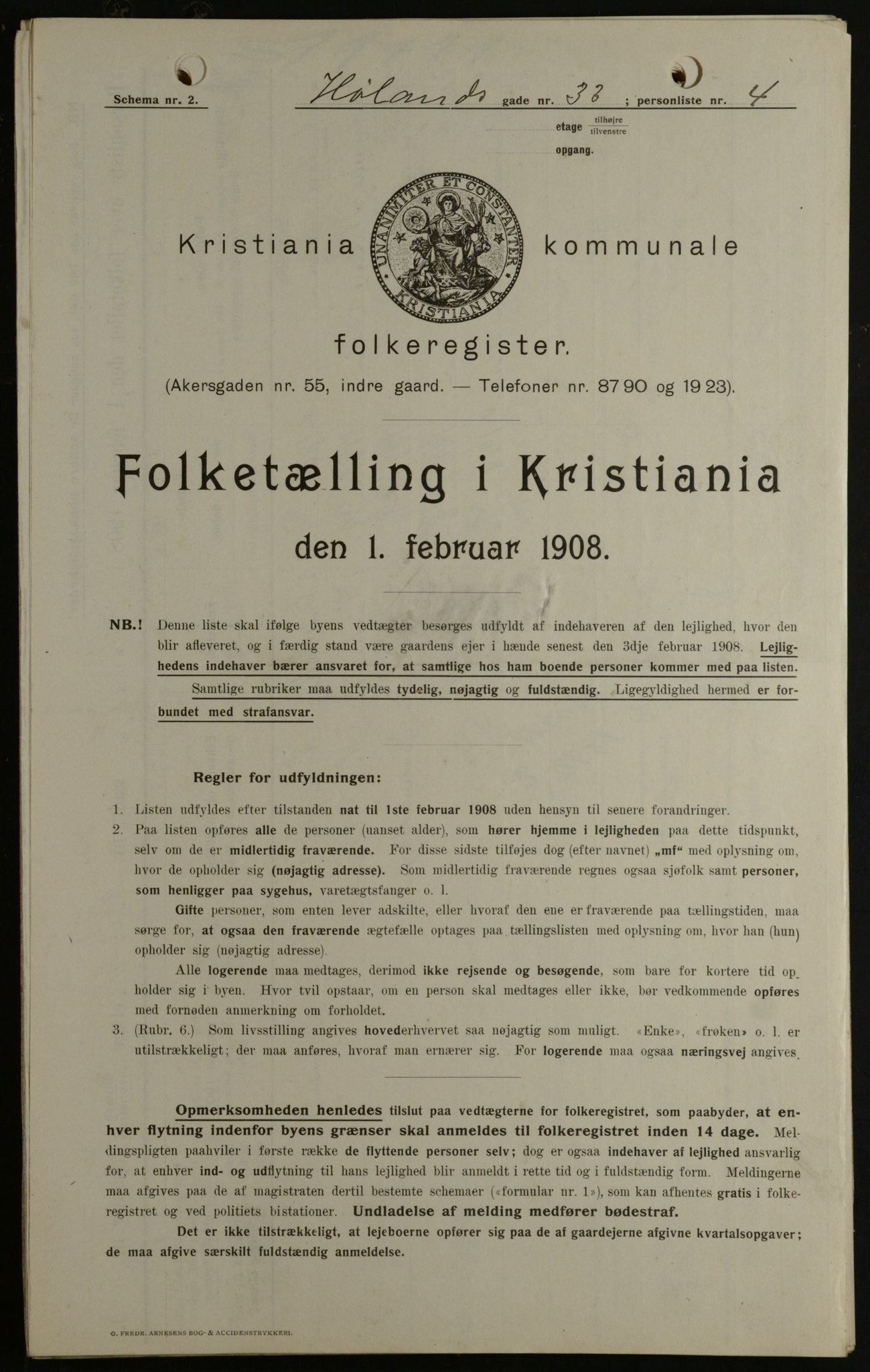OBA, Kommunal folketelling 1.2.1908 for Kristiania kjøpstad, 1908, s. 38269