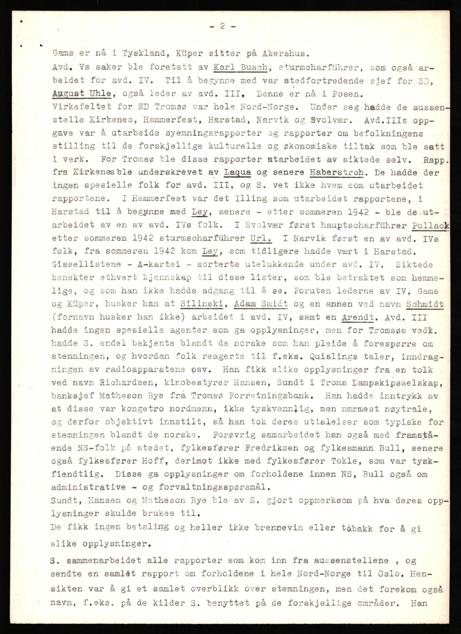 Forsvaret, Forsvarets overkommando II, AV/RA-RAFA-3915/D/Db/L0028: CI Questionaires. Tyske okkupasjonsstyrker i Norge. Tyskere., 1945-1946, s. 472