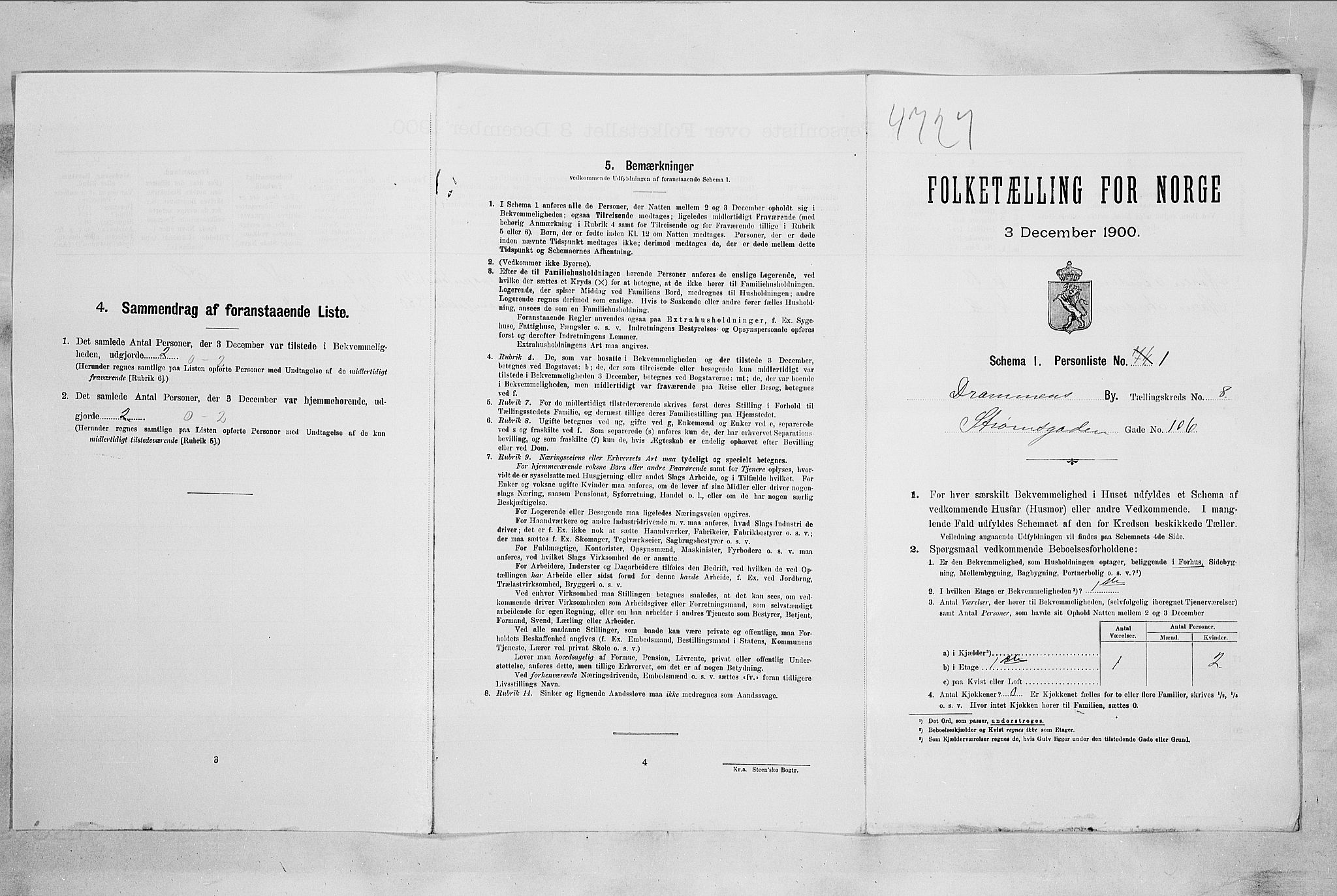 RA, Folketelling 1900 for 0602 Drammen kjøpstad, 1900, s. 1620