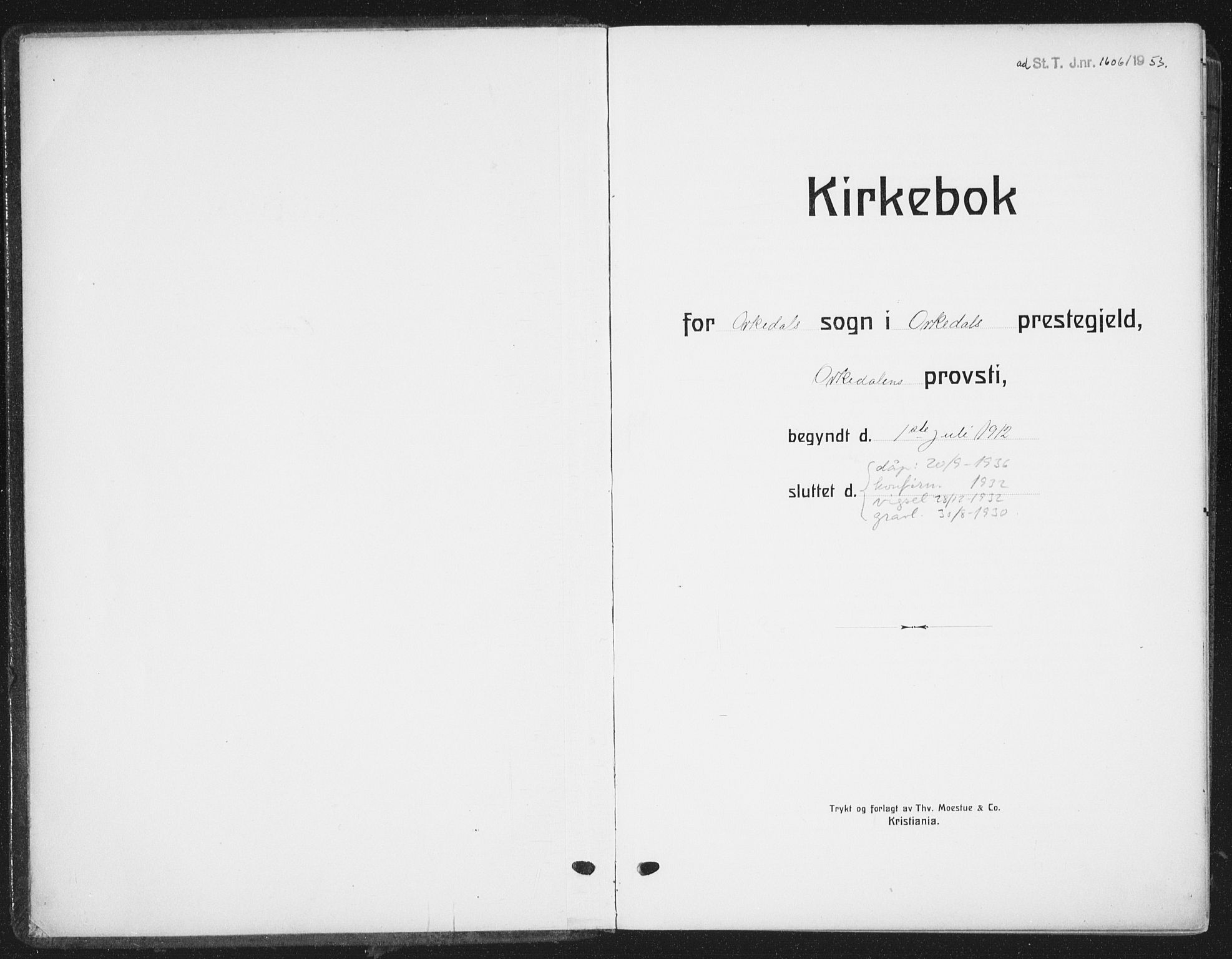 Ministerialprotokoller, klokkerbøker og fødselsregistre - Sør-Trøndelag, AV/SAT-A-1456/668/L0820: Klokkerbok nr. 668C09, 1912-1936