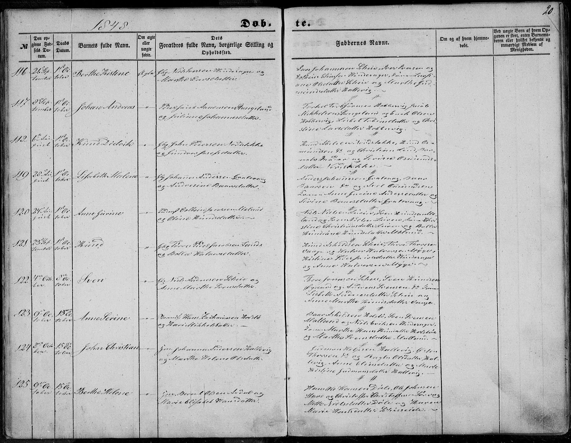 Avaldsnes sokneprestkontor, AV/SAST-A -101851/H/Ha/Haa/L0008: Ministerialbok nr. A 8, 1847-1857, s. 20