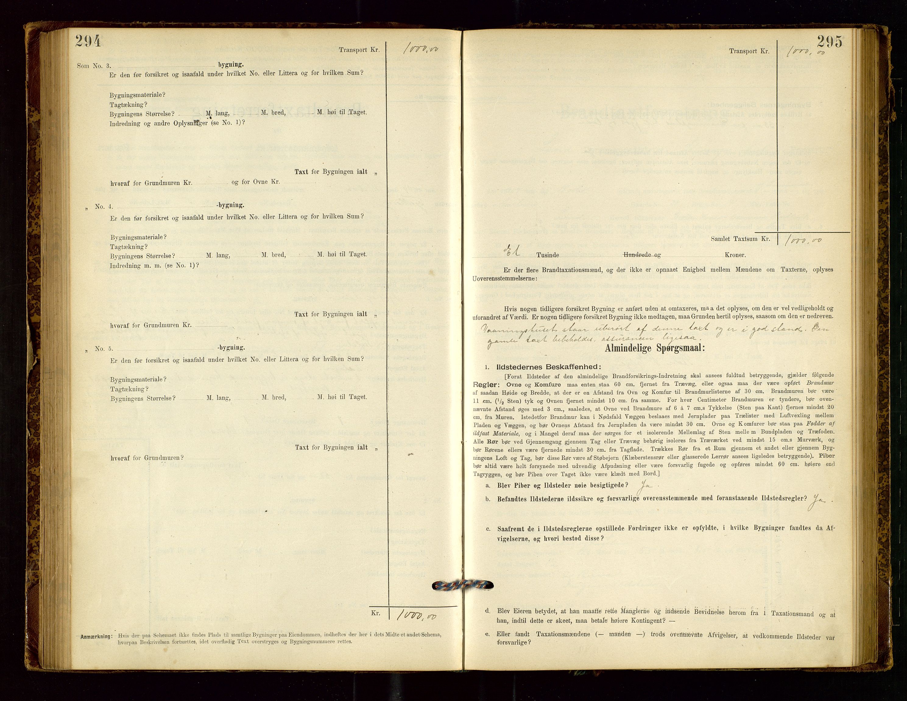 Lund lensmannskontor, AV/SAST-A-100303/Gob/L0001: "Brandtakstprotokol", 1894-1907, s. 294-295