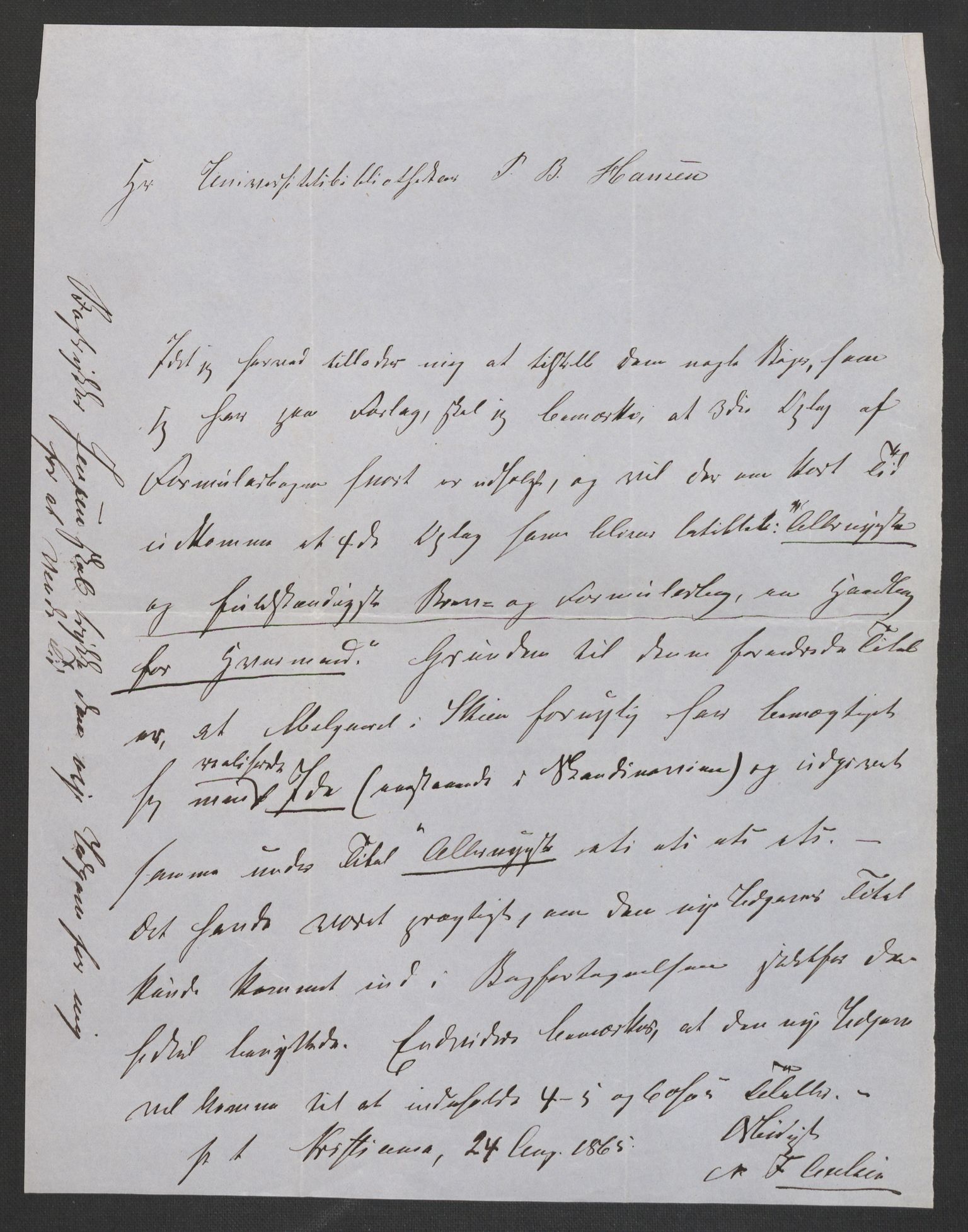 Botten-Hansen, Paul, AV/RA-PA-0017/F/L0001: Brev til Botten-Hansen, avsendere ordnet etter alfabetisk rekkefølge fra A-Ø, 1846-1866, s. 10