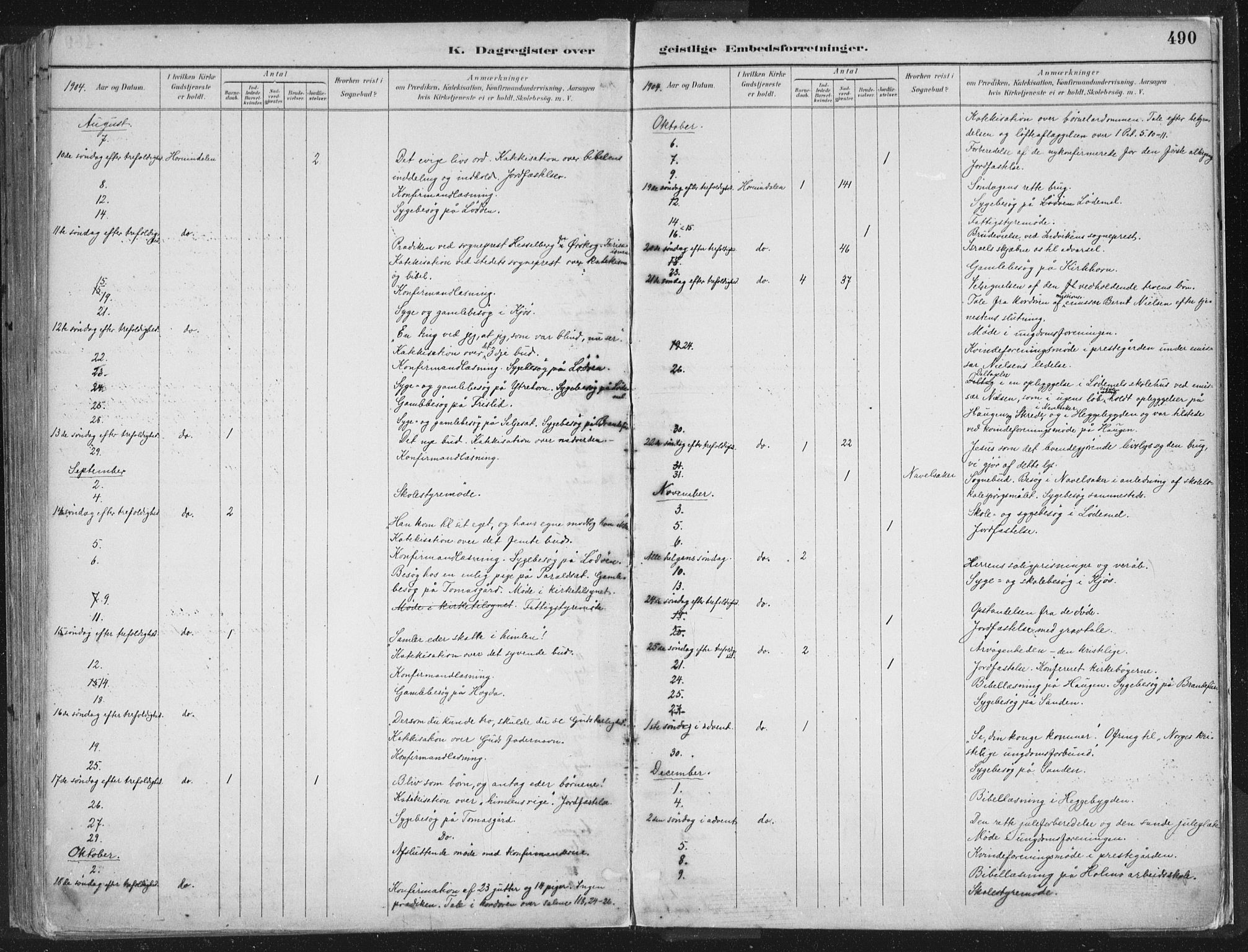 Hornindal sokneprestembete, AV/SAB-A-82401/H/Haa/Haaa/L0003/0002: Ministerialbok nr. A 3B, 1885-1917, s. 490