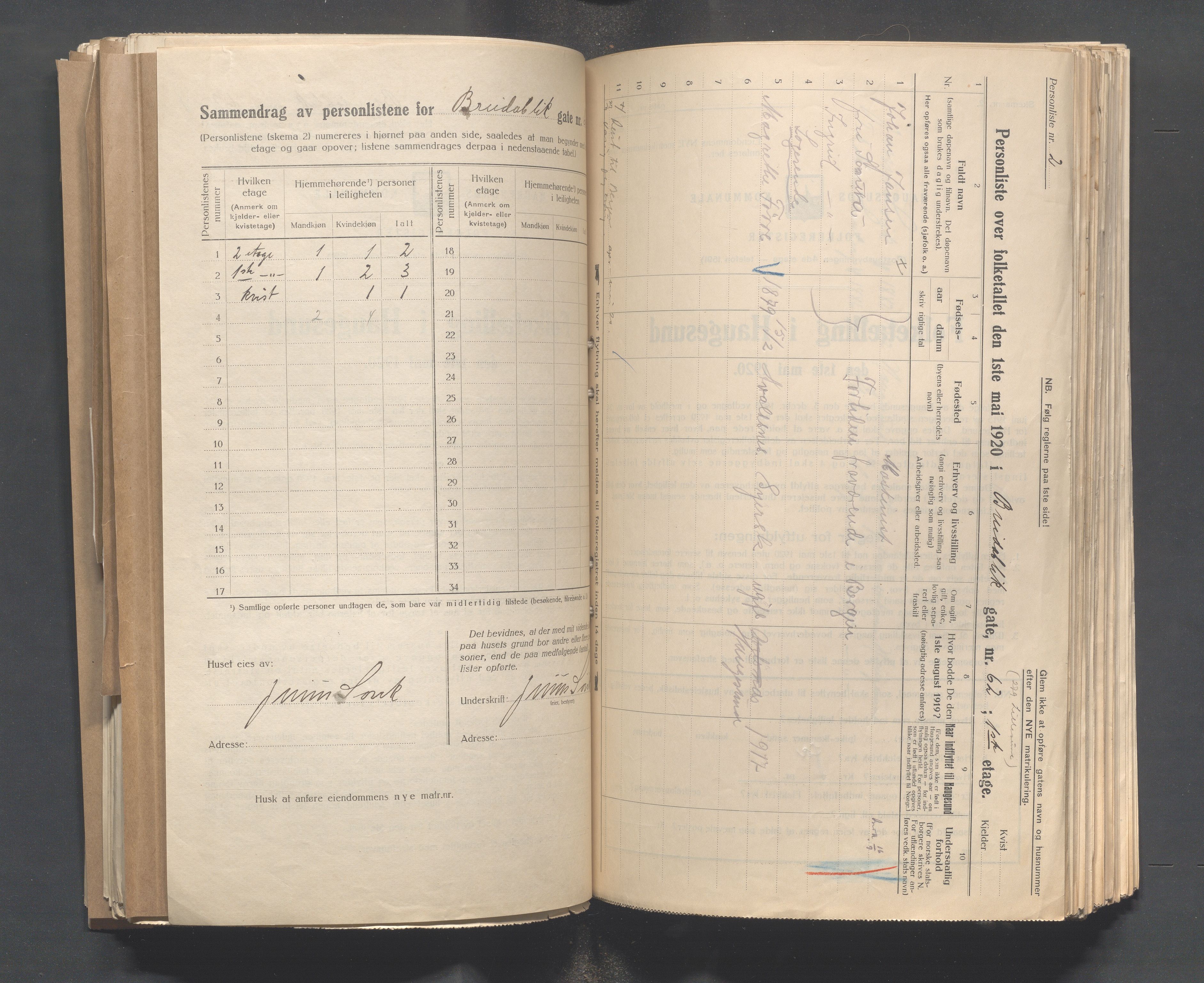 IKAR, Kommunal folketelling 1.5.1920 for Haugesund, 1920, s. 205