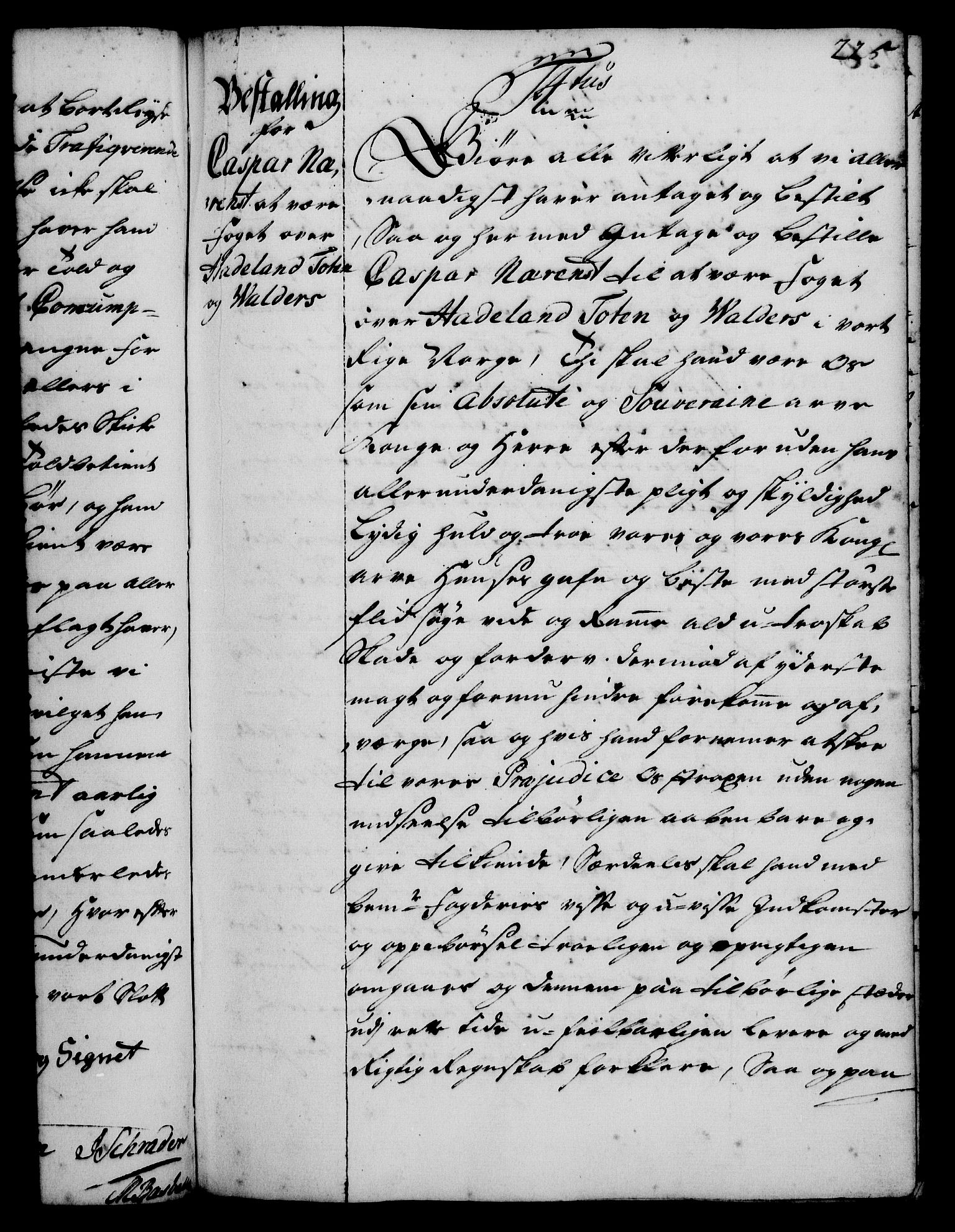 Rentekammeret, Kammerkanselliet, RA/EA-3111/G/Gg/Gge/L0001: Norsk bestallingsprotokoll med register (merket RK 53.25), 1720-1730, s. 225