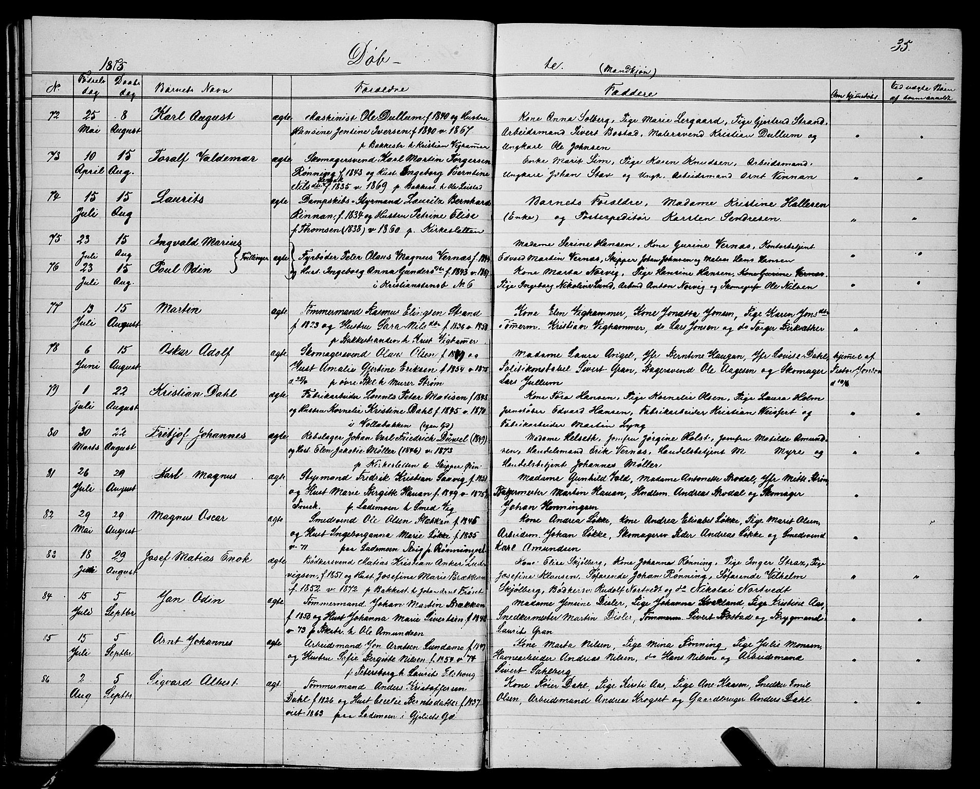 Ministerialprotokoller, klokkerbøker og fødselsregistre - Sør-Trøndelag, AV/SAT-A-1456/604/L0220: Klokkerbok nr. 604C03, 1870-1885, s. 35