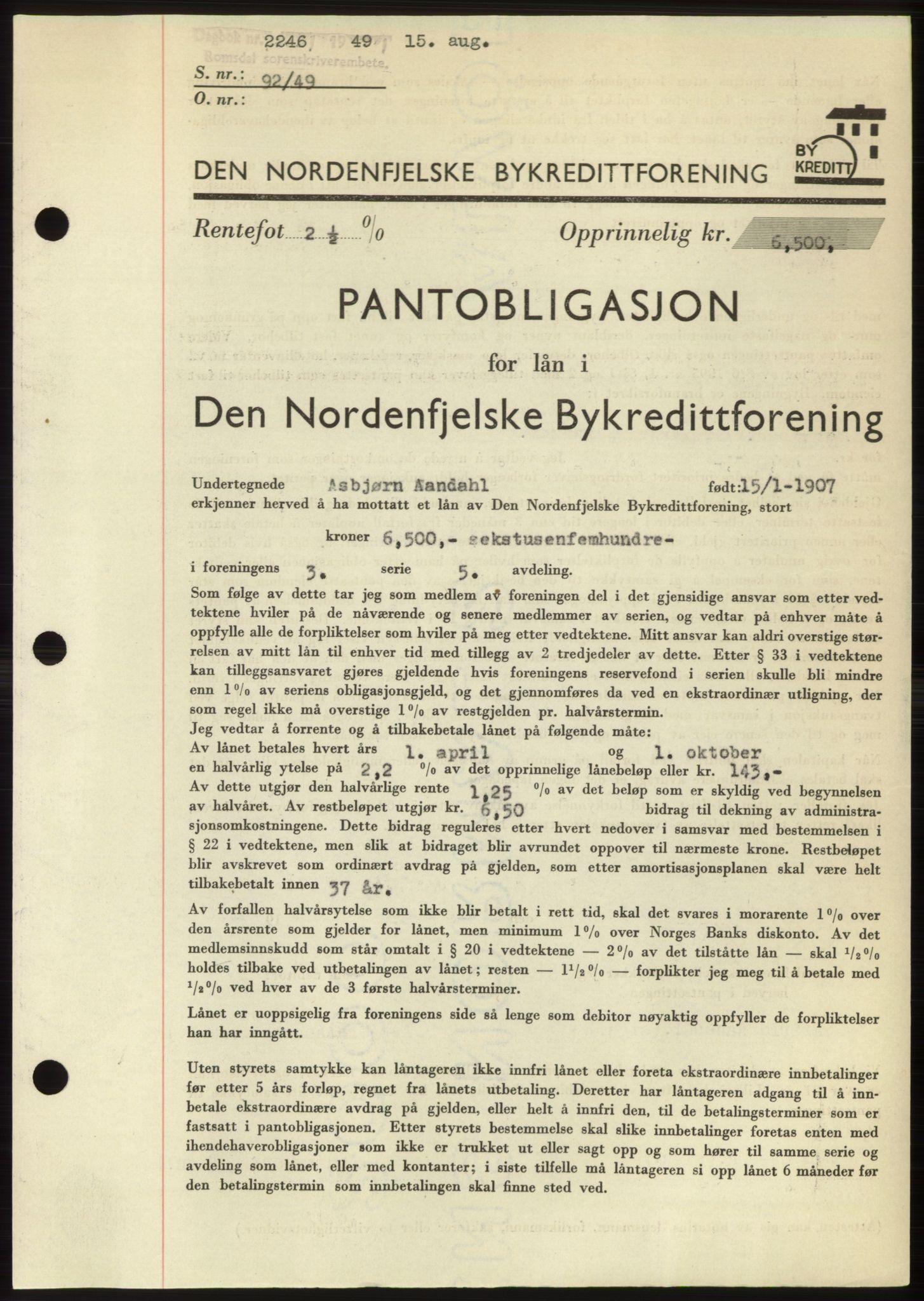 Romsdal sorenskriveri, SAT/A-4149/1/2/2C: Pantebok nr. B4, 1948-1949, Dagboknr: 2246/1949