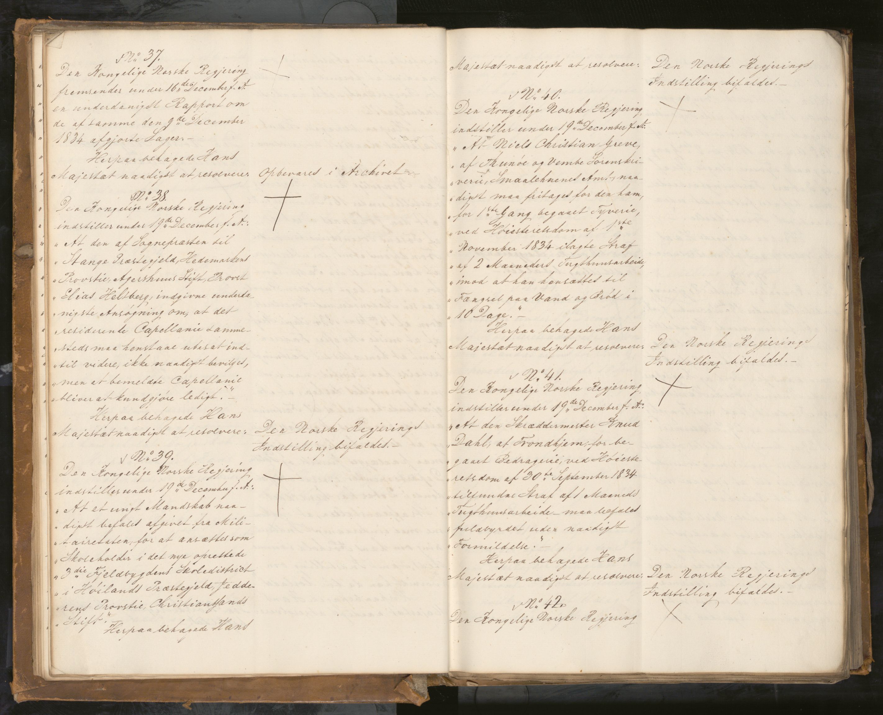 Statsrådssekretariatet, AV/RA-S-1001/A/Ab/L0040: Kgl. res. nr. 1-568, 1. halvår, 1835