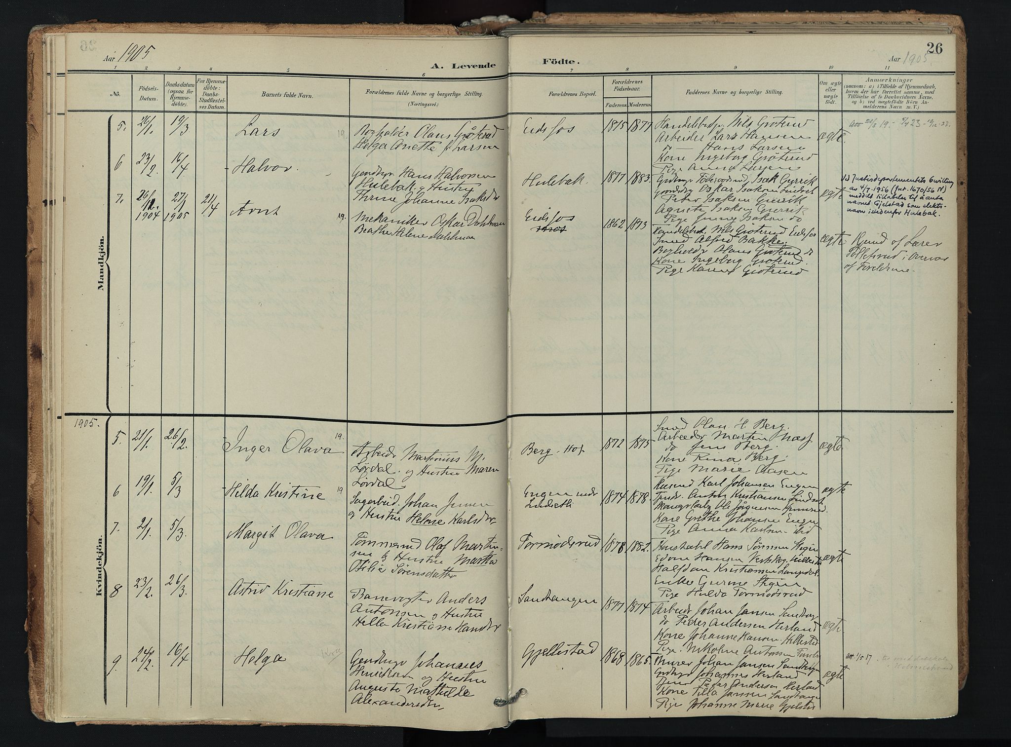 Hof kirkebøker, AV/SAKO-A-64/F/Fa/L0008: Ministerialbok nr. I 8, 1902-1921, s. 26