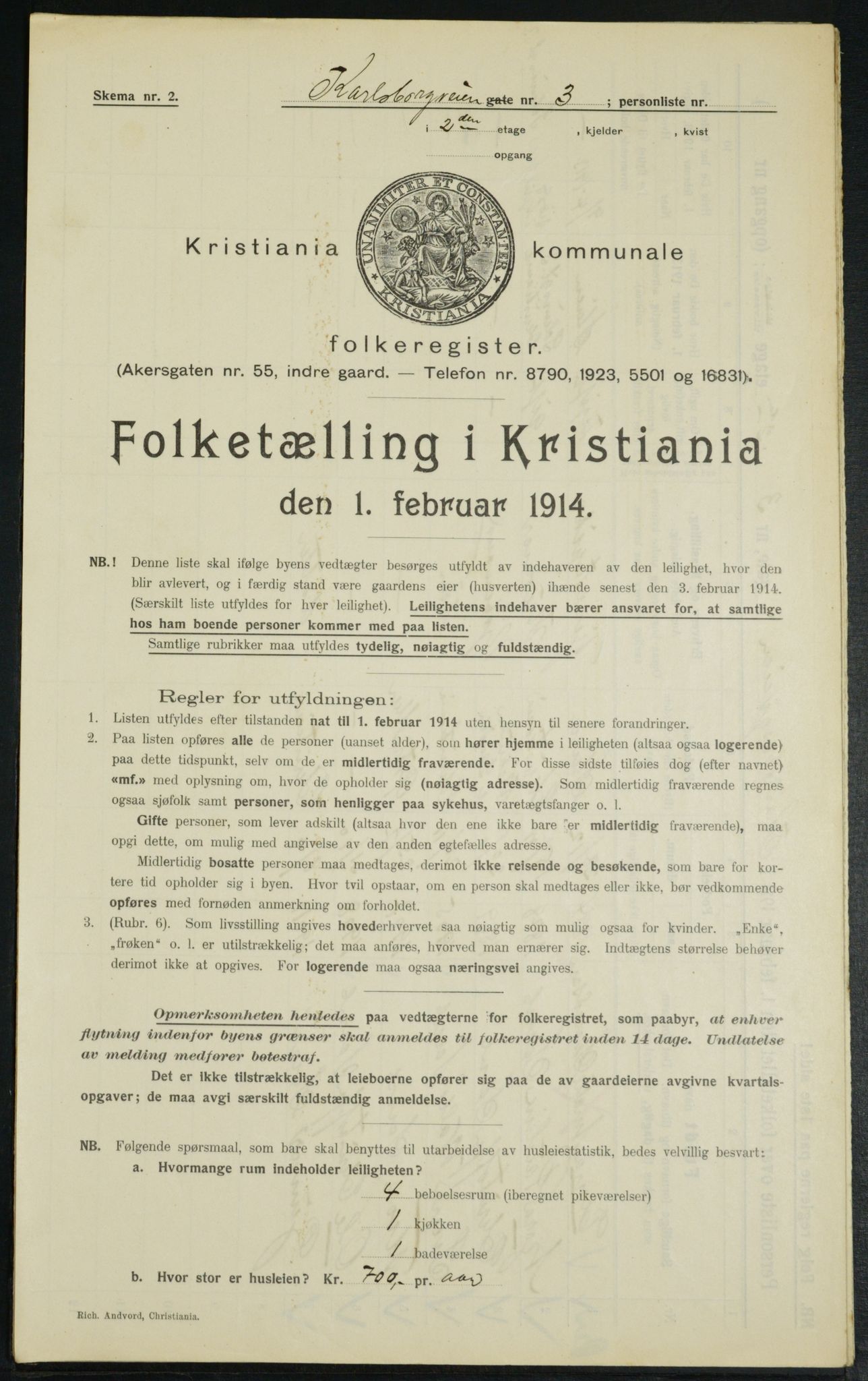 OBA, Kommunal folketelling 1.2.1914 for Kristiania, 1914, s. 48898